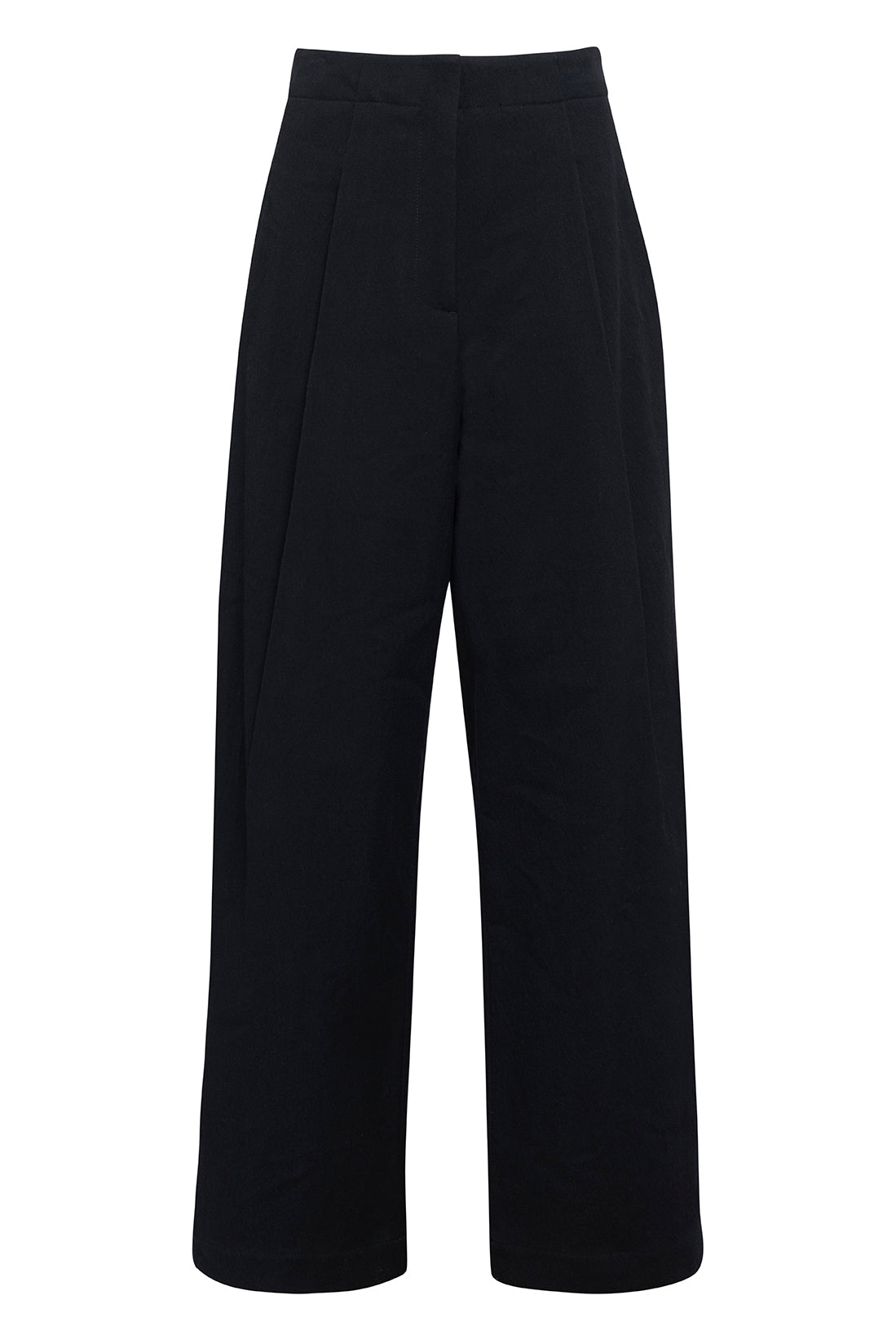 Black Straight-Leg Trousers In Twill