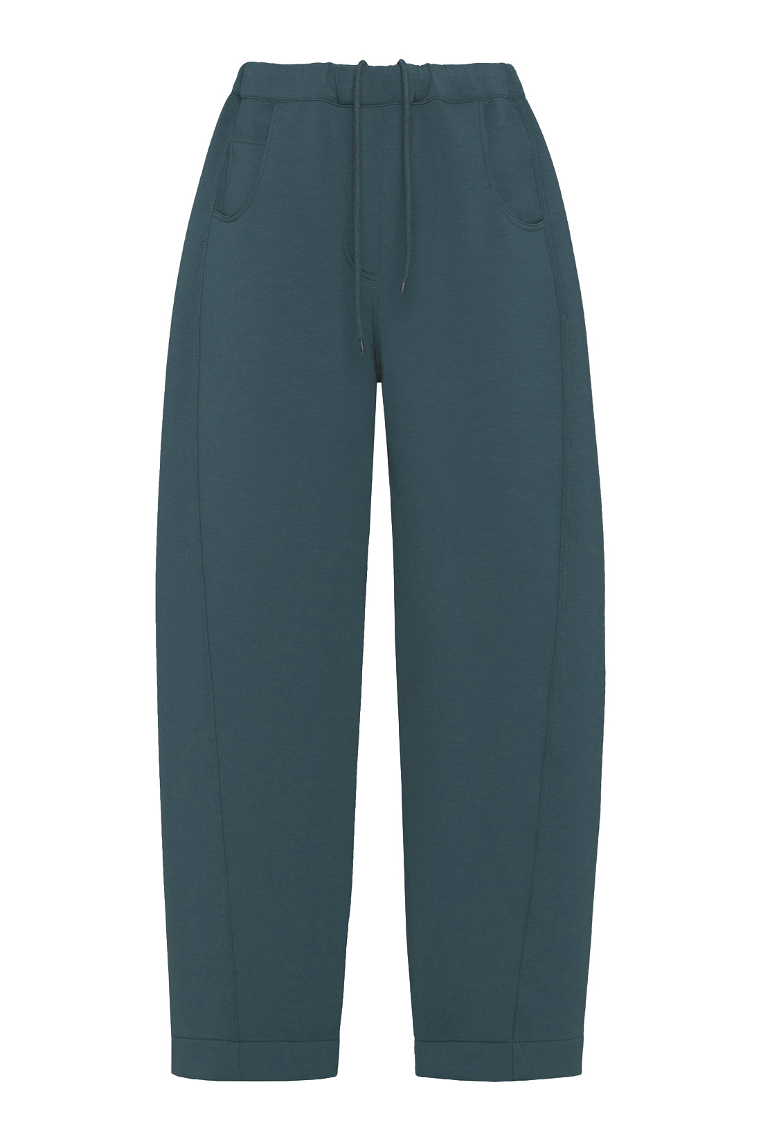 Soft Forest Green Pants In Scuba Jersey