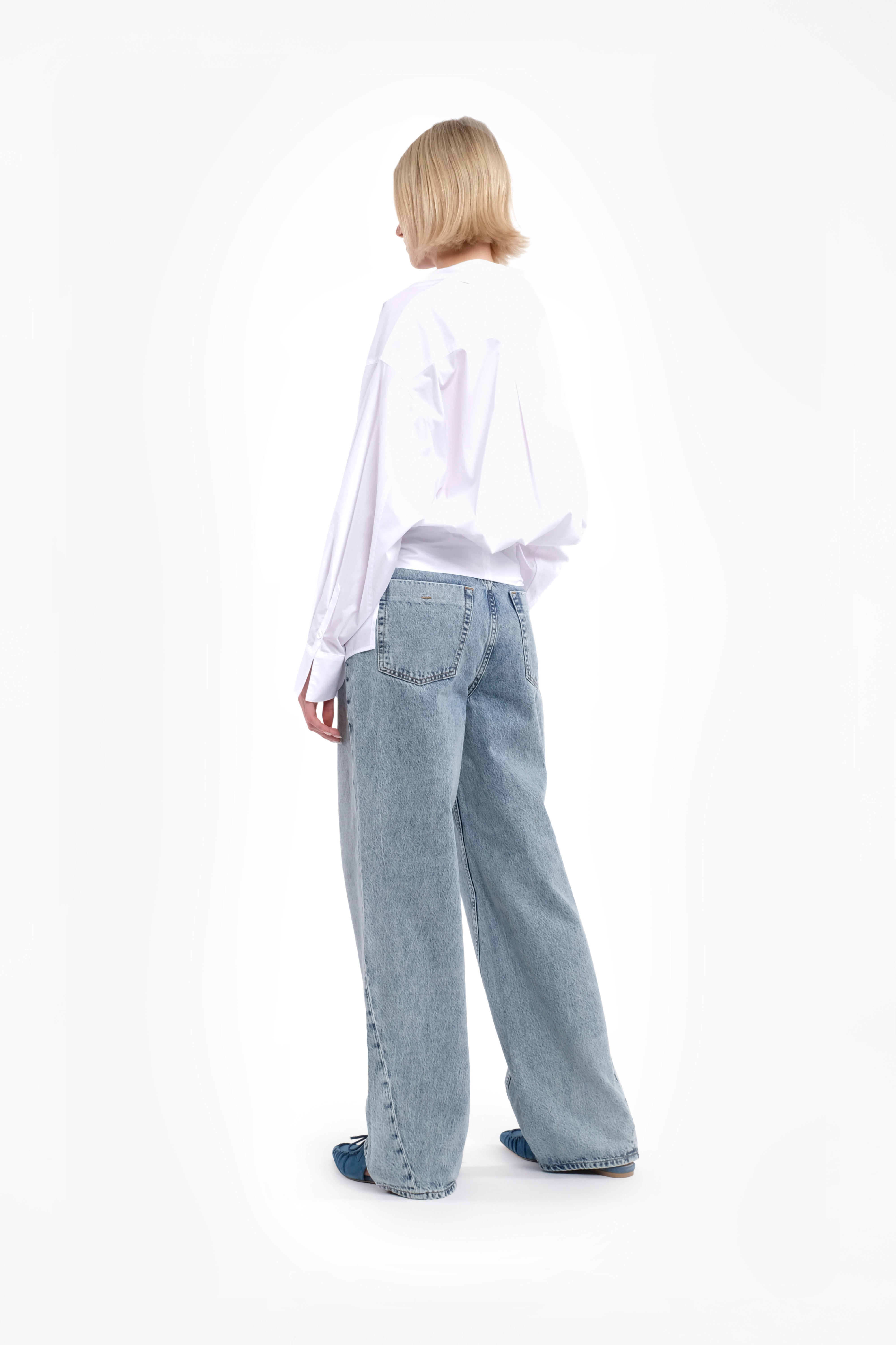 Wide Leg Jeans In Light Blue Denim