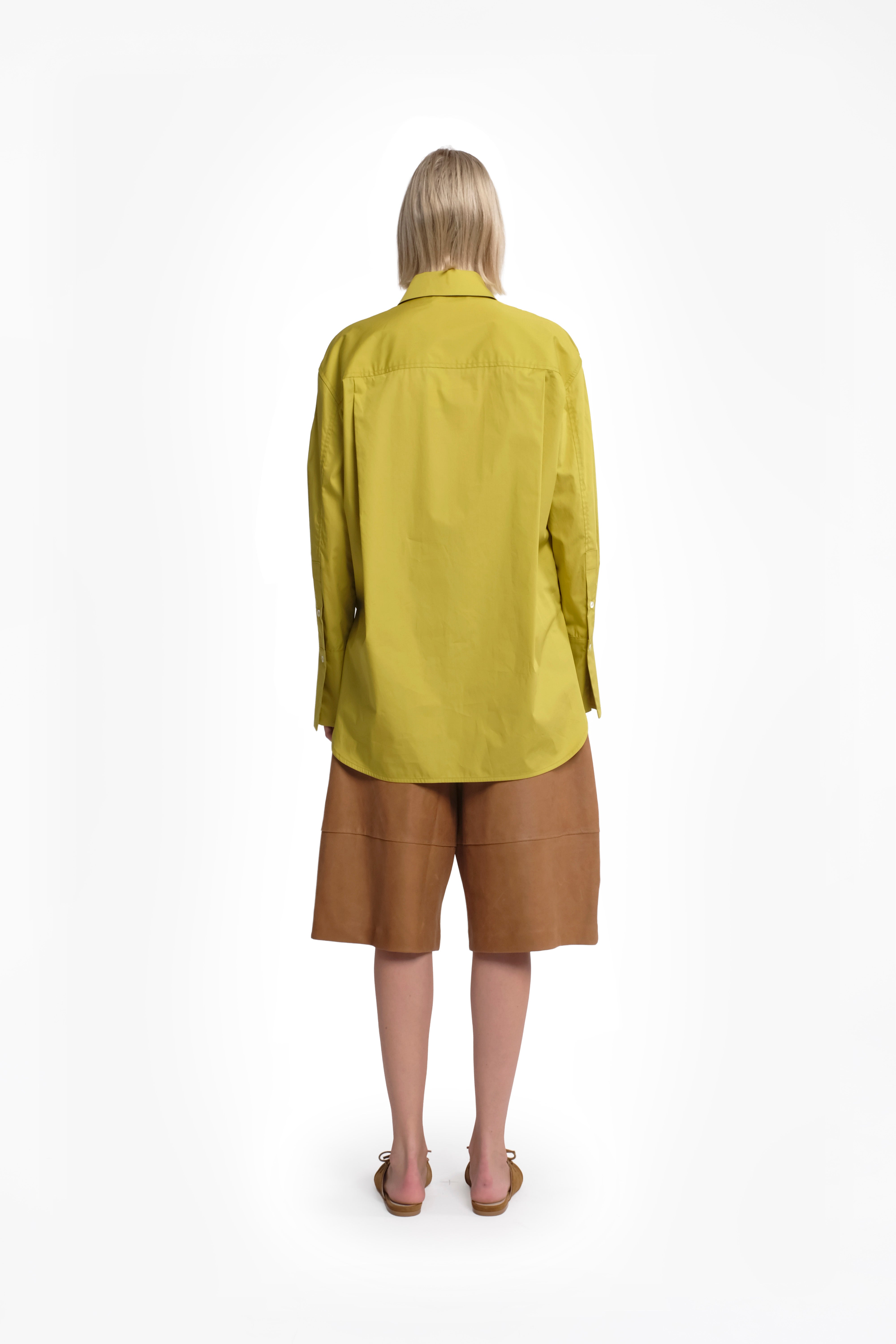 Beige Waxed Suede Bermuda Shorts