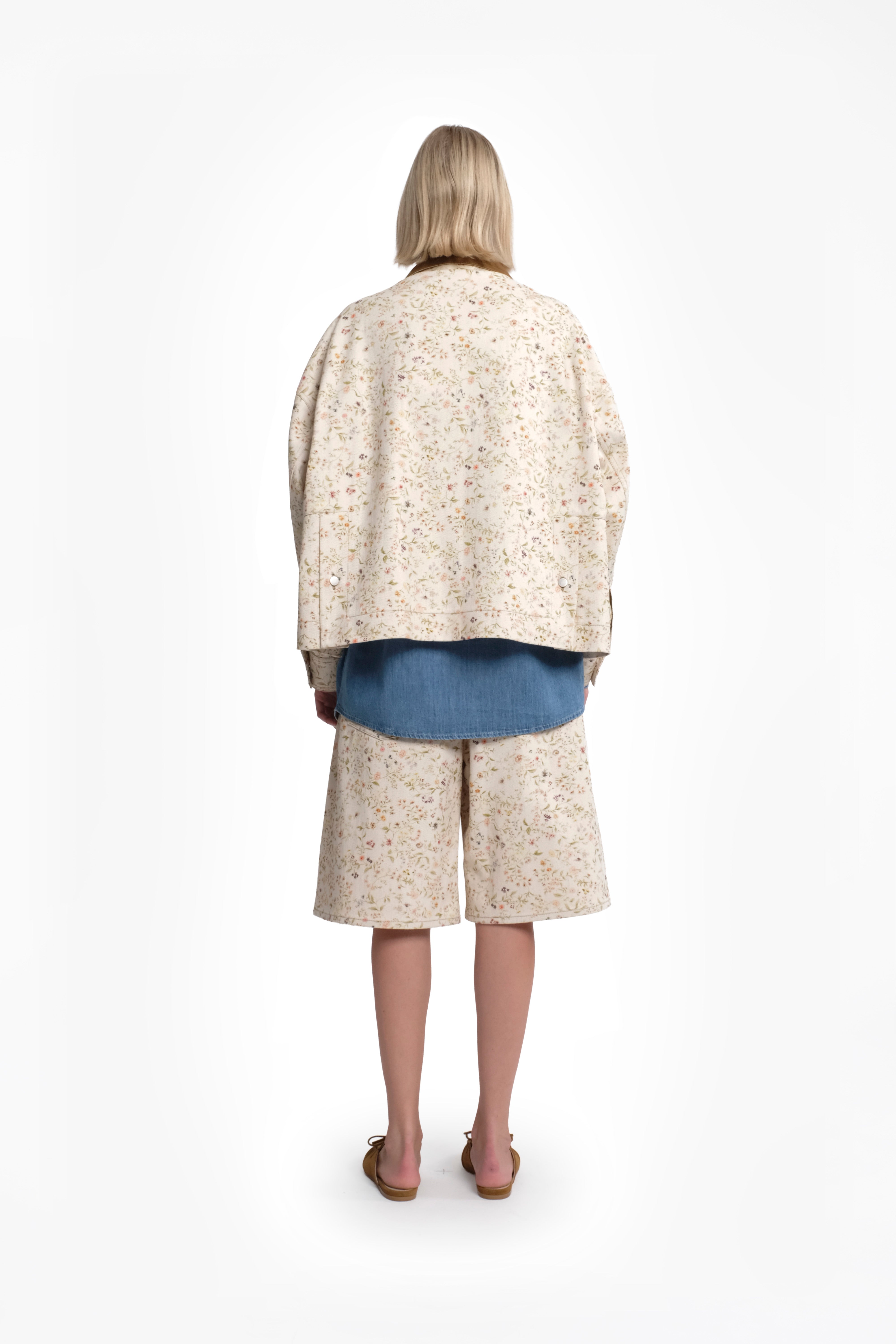 Floral Print Jacket With Zipper