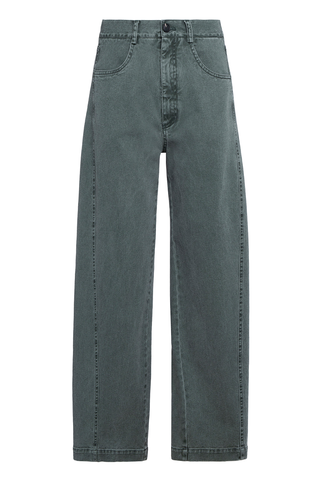 Sage Green Cotton Barrel Pants