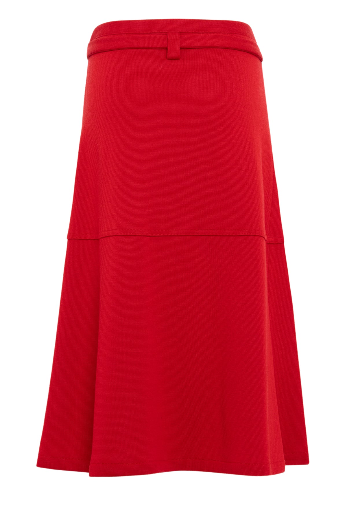 Wool Jersey Asymmetric Wrap Midi Skirt In Bright Red