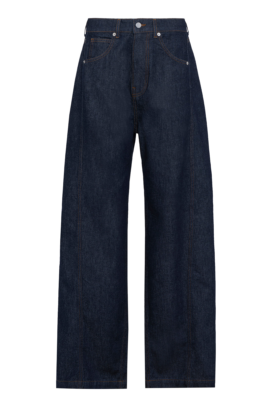 Dark Blue Denim Barrel Pants