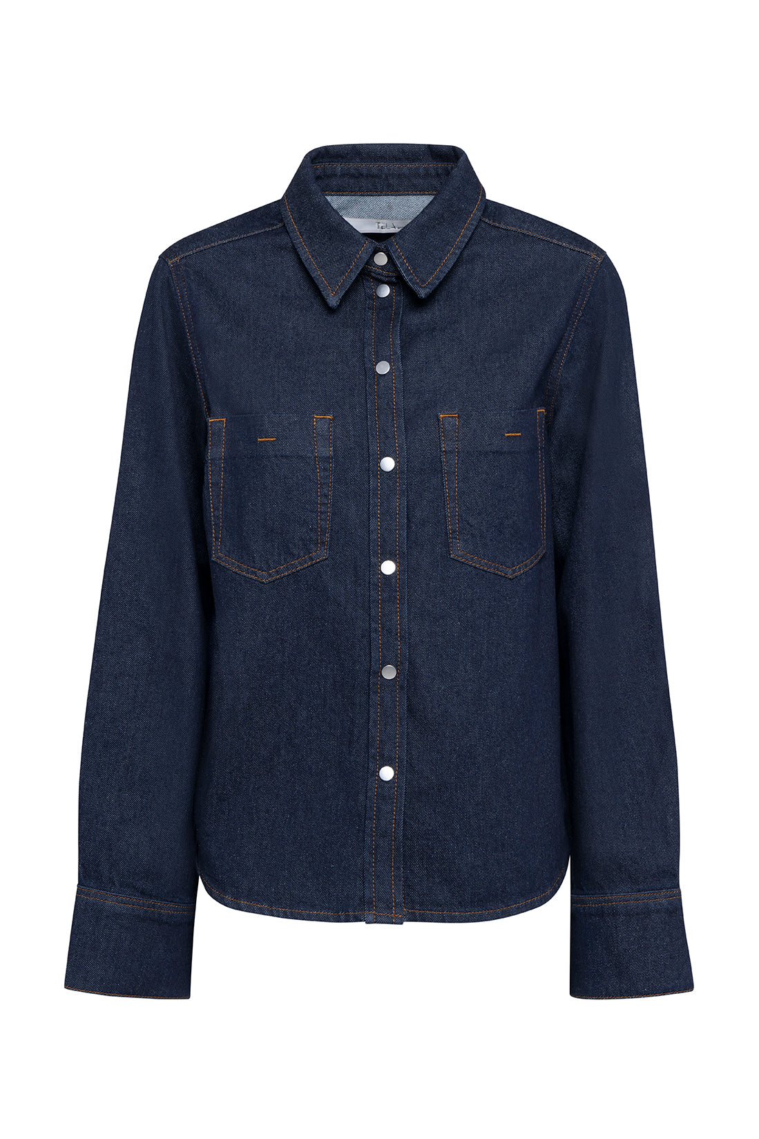 Regular-Fit Dark-Blue Denim Shirt