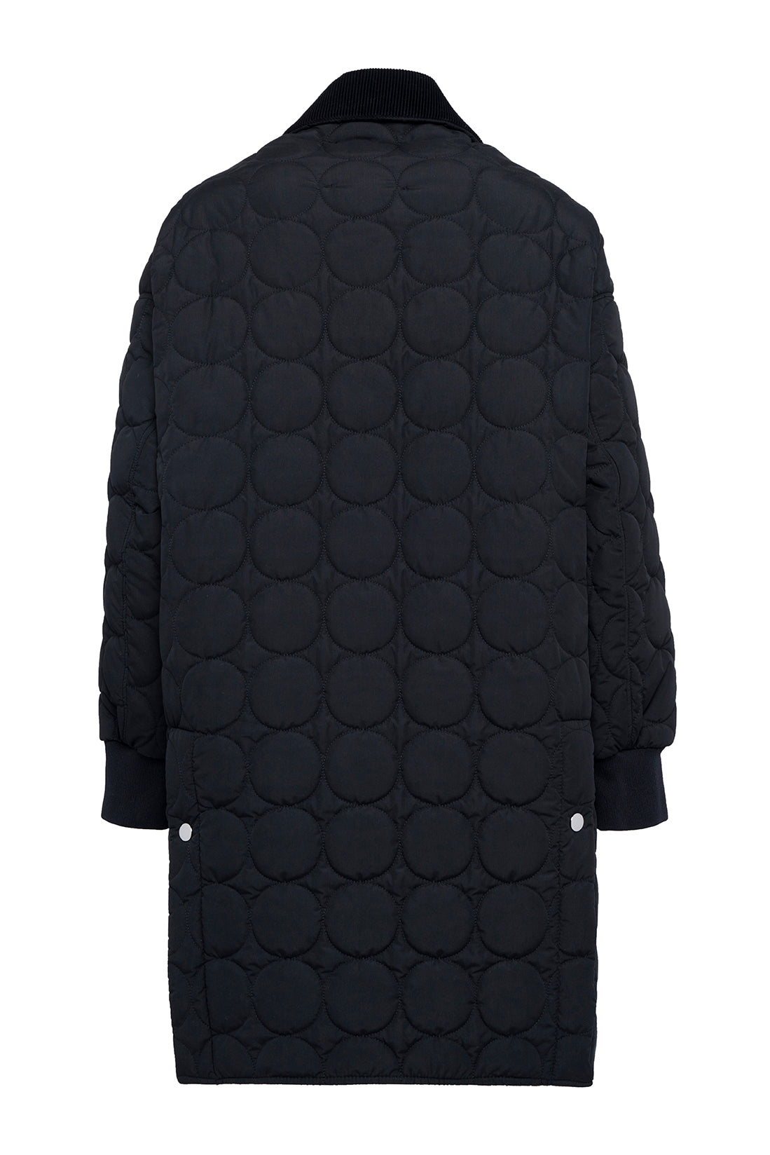 Long Black Bubble-Wrap Nylon Coat
