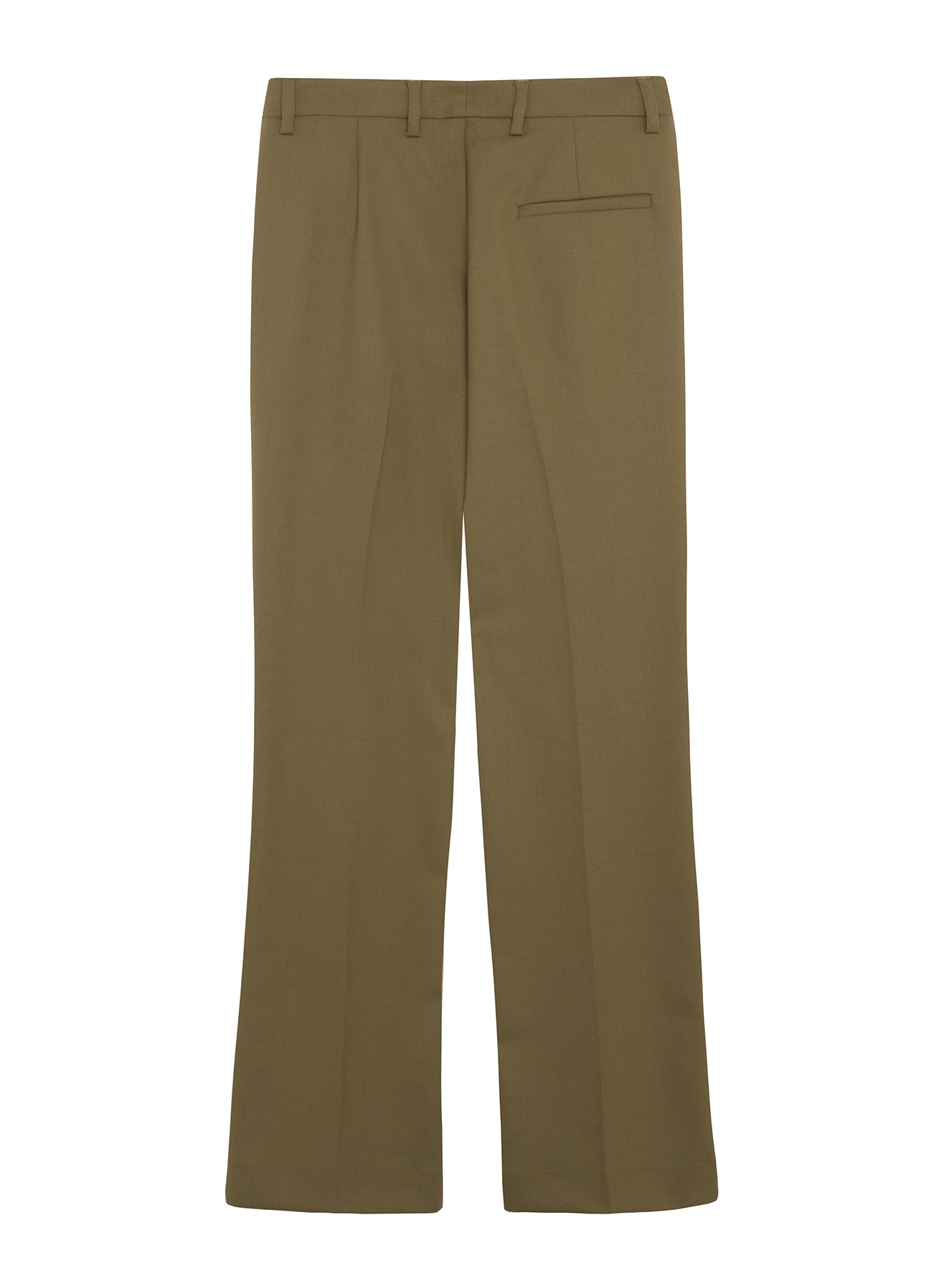 Green Flared Trousers In Technical Wool