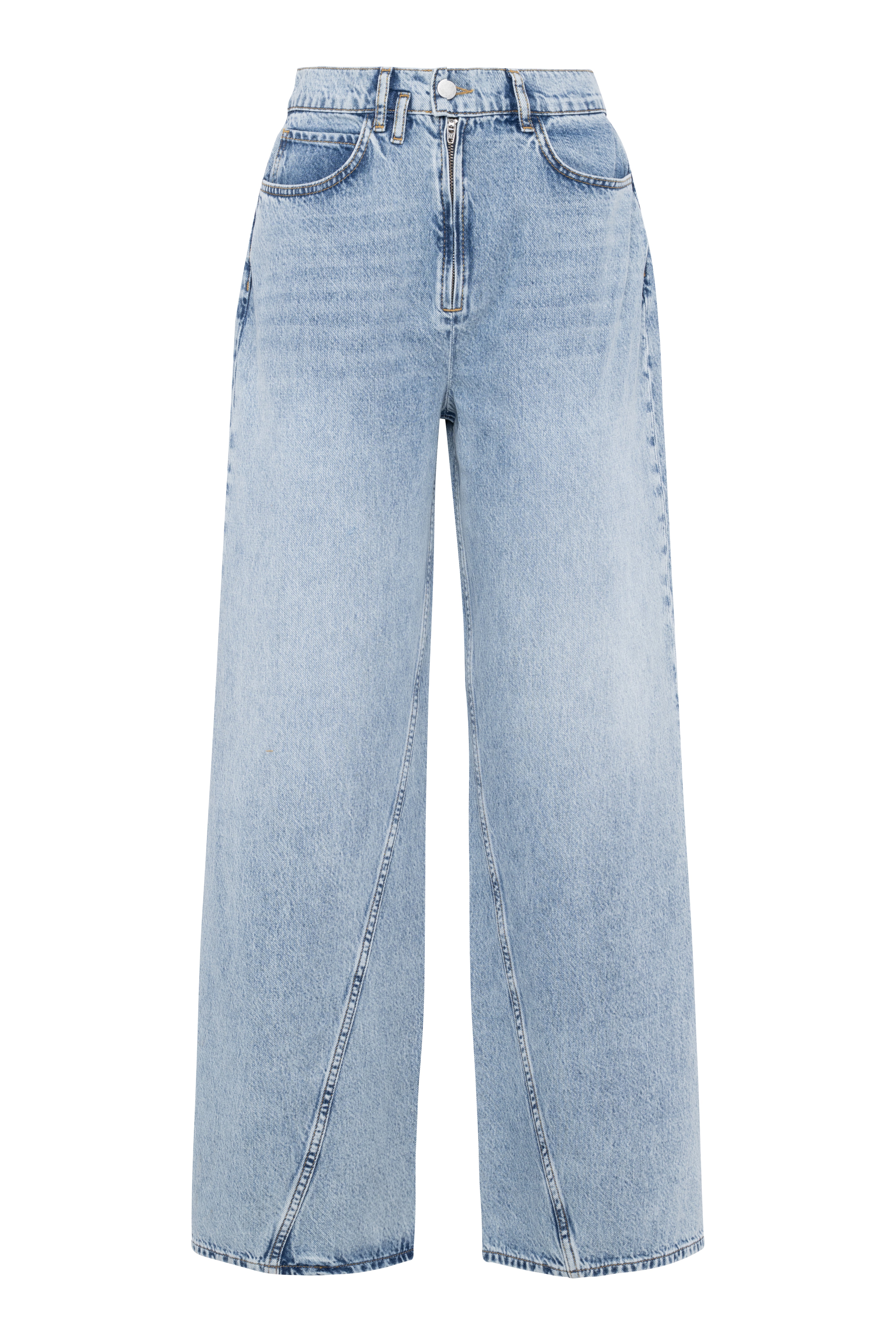 Wide Leg Jeans In Light Blue Denim