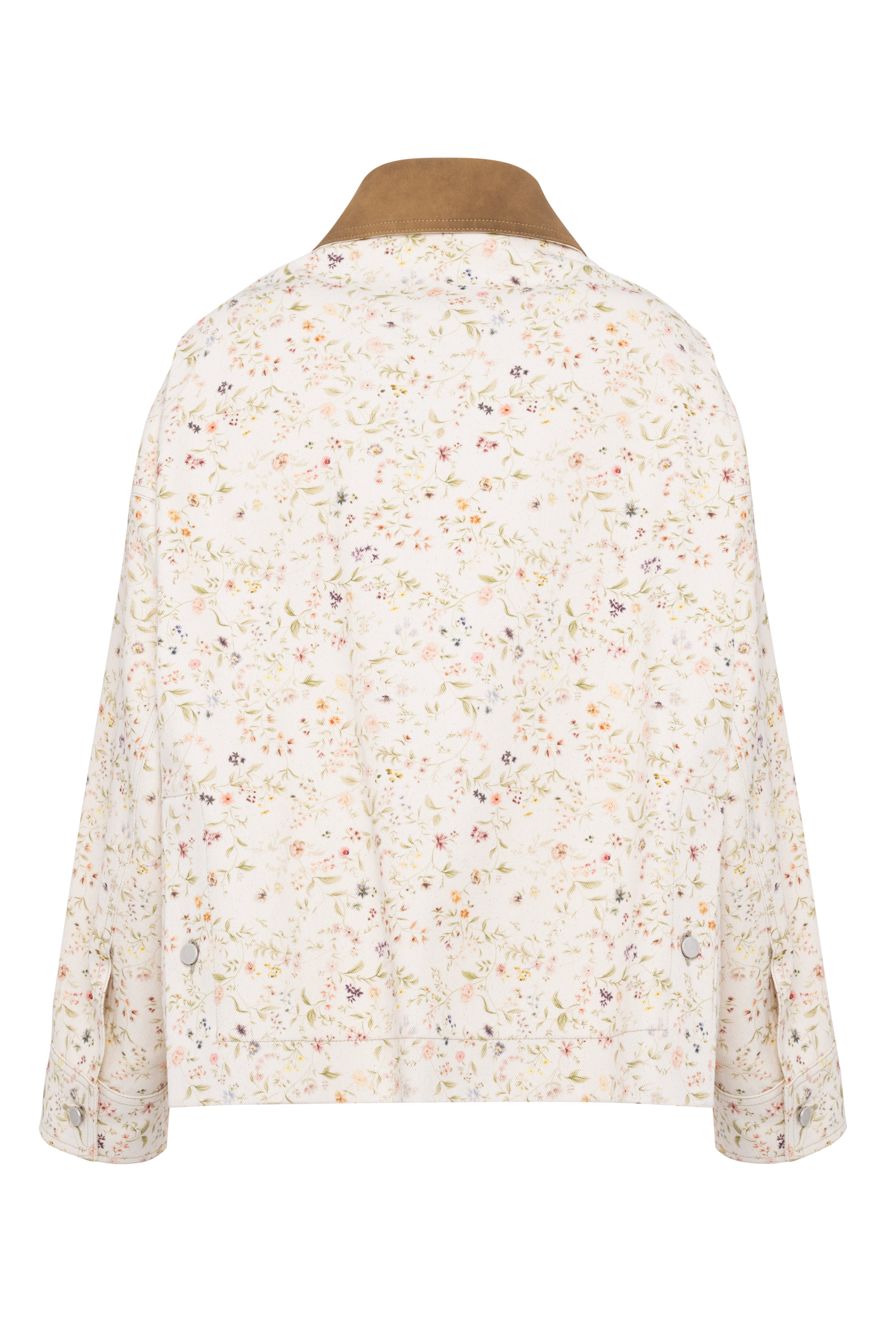 Floral Print Jacket With Zipper