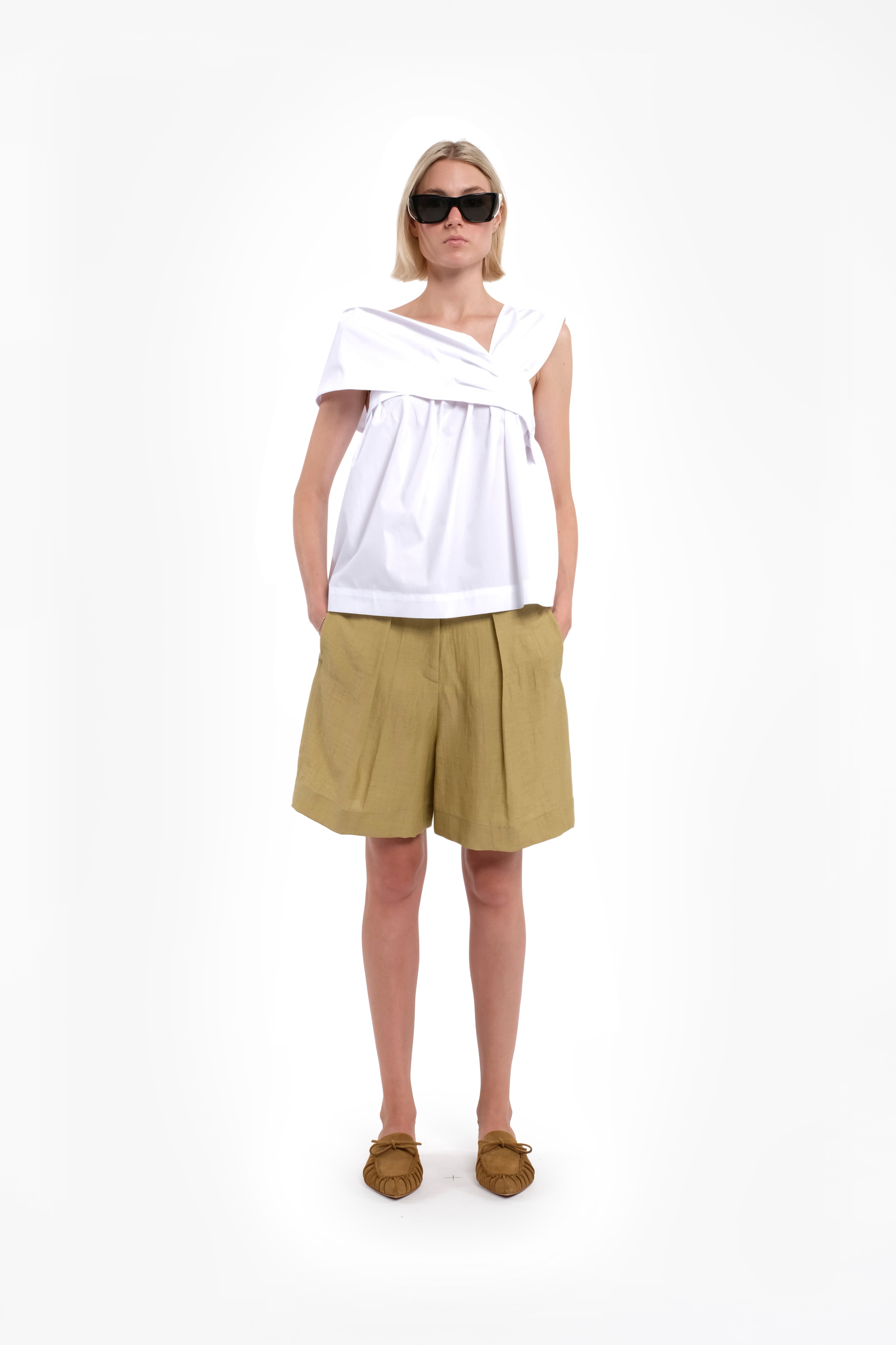 Open-Back Suede Moccasin Slippers In Mustard Color