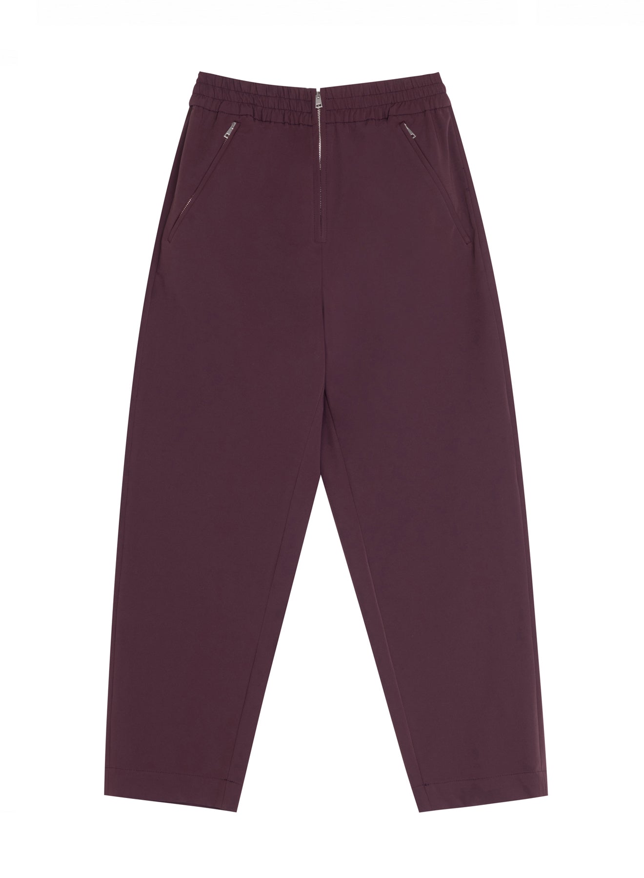Burgundy Technical Straight-Leg Trousers