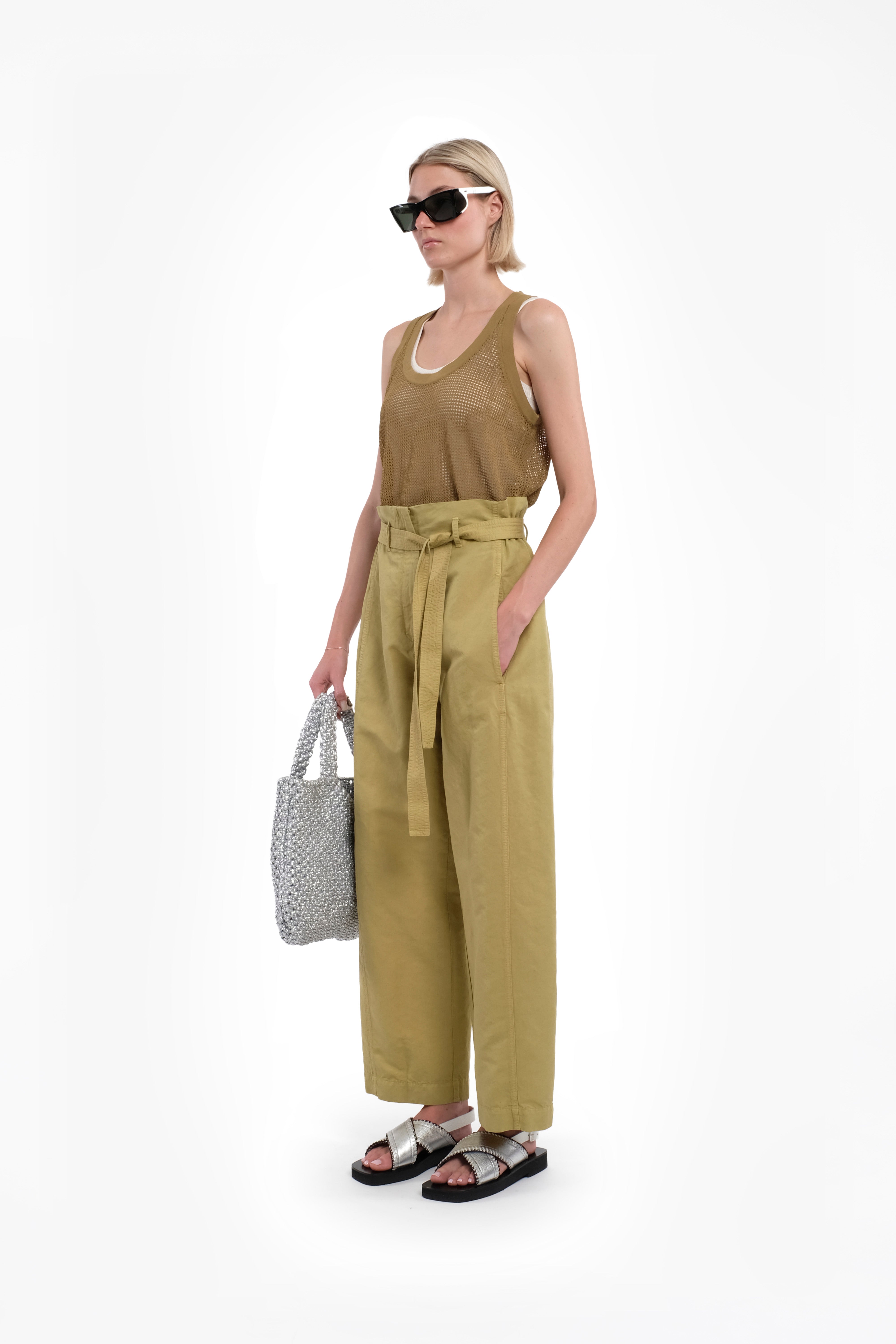 Olive Green Mesh Tank Top