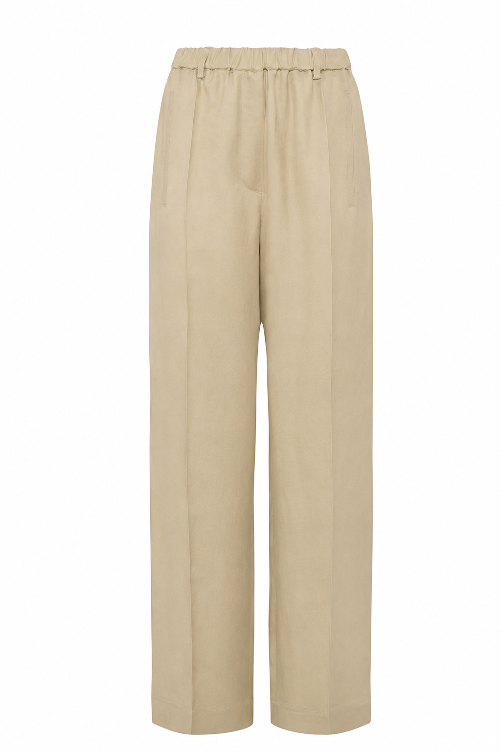 Pantaloni eleganti a gamba dritta colore beige in viscosa