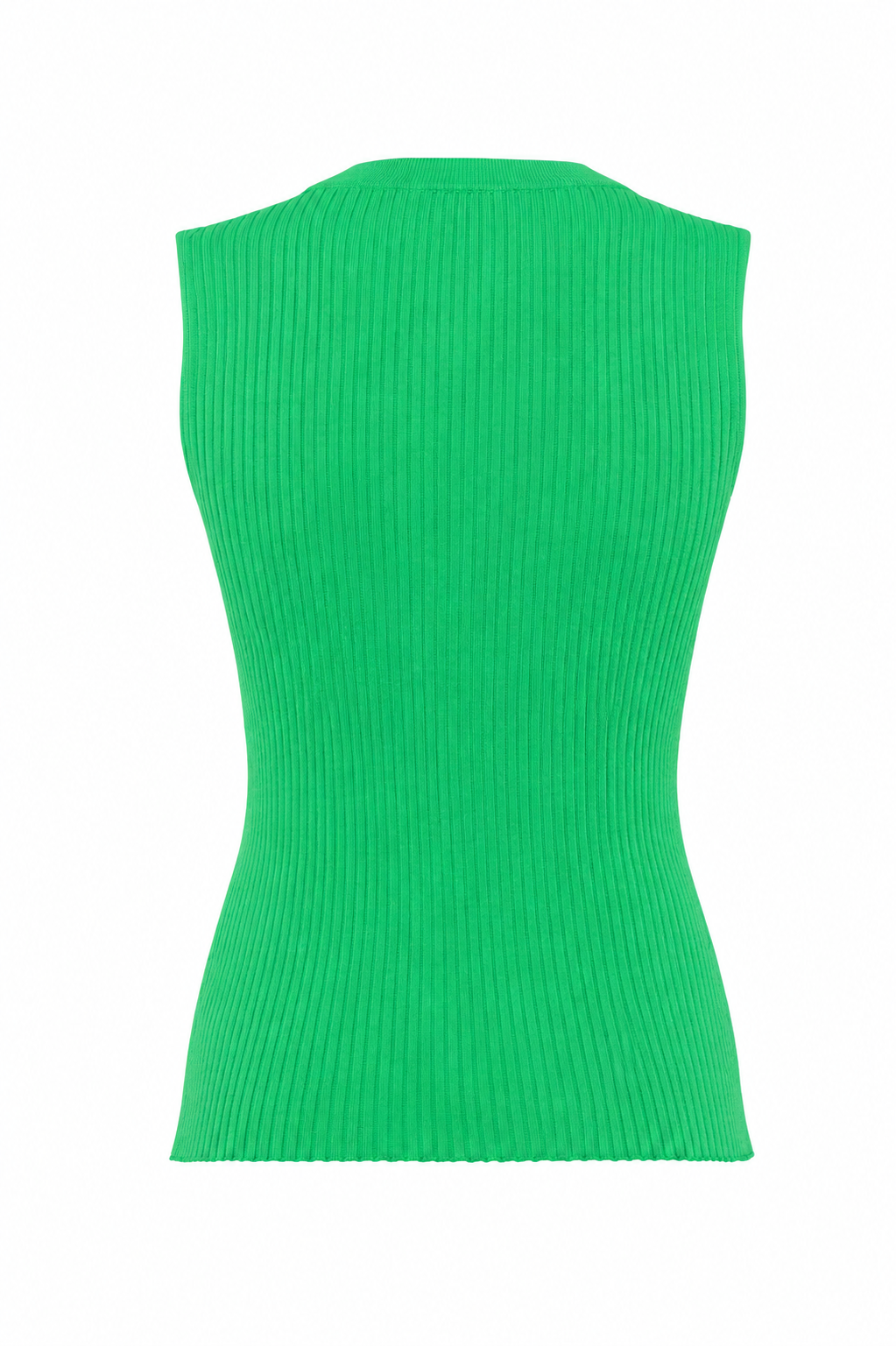Gilet in maglia verde brillante con scollo a V e chiusura frontale con bottoni