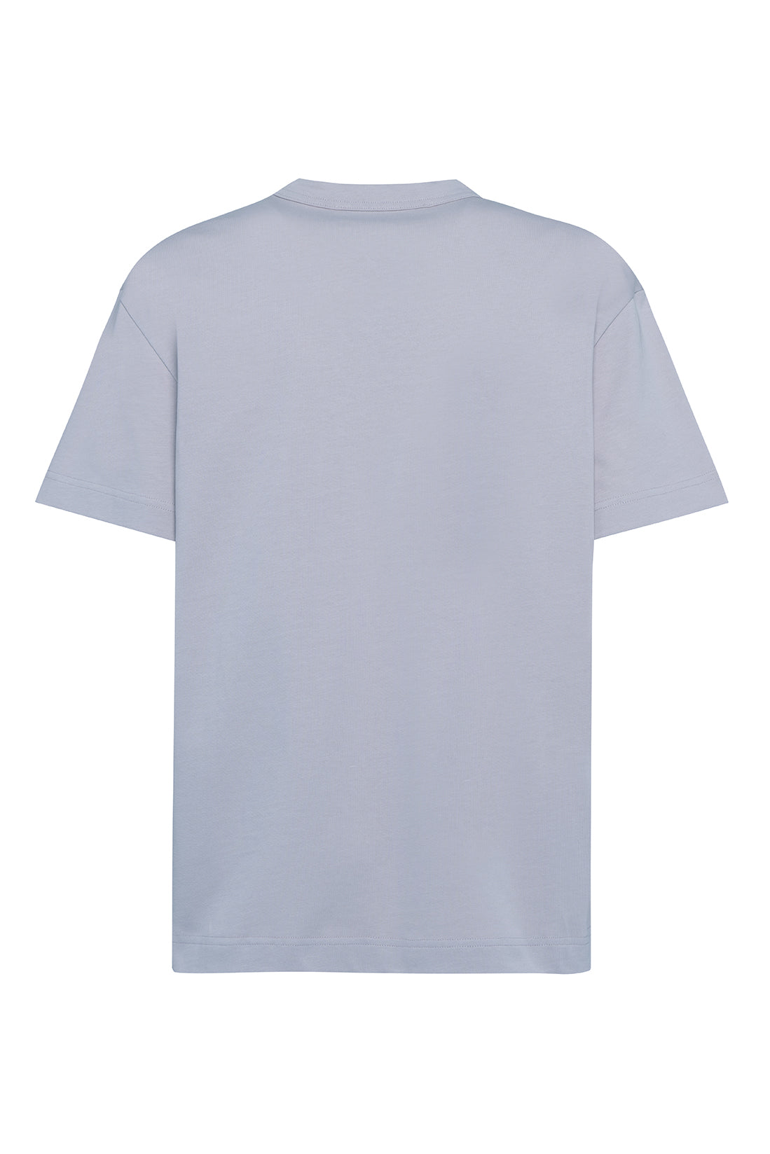 Powder Blue Cotton T-shirt With Embroidered Logo