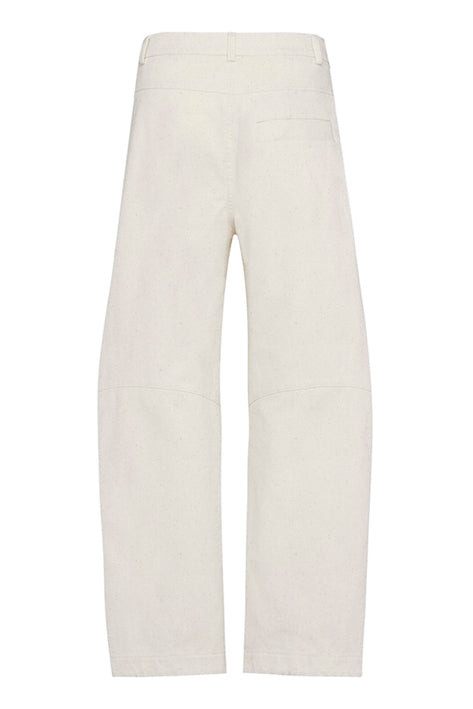 Barrel Pants In Cotton In Natural White Color