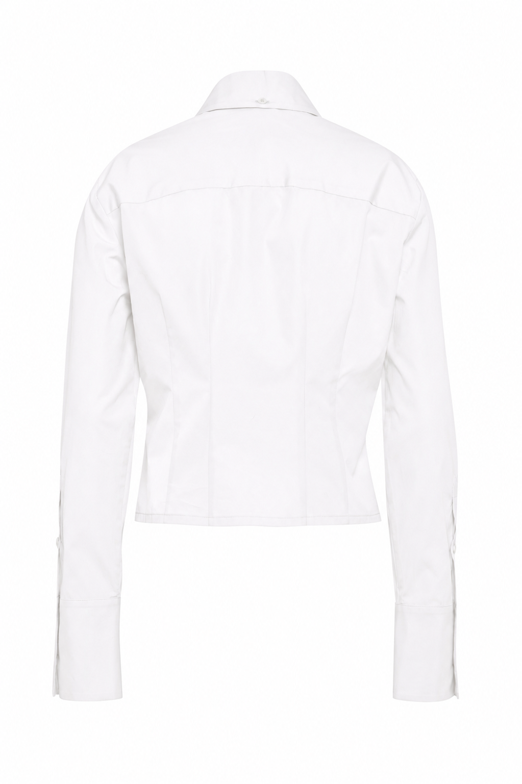 Camicia cropped bianca a maniche lunghe