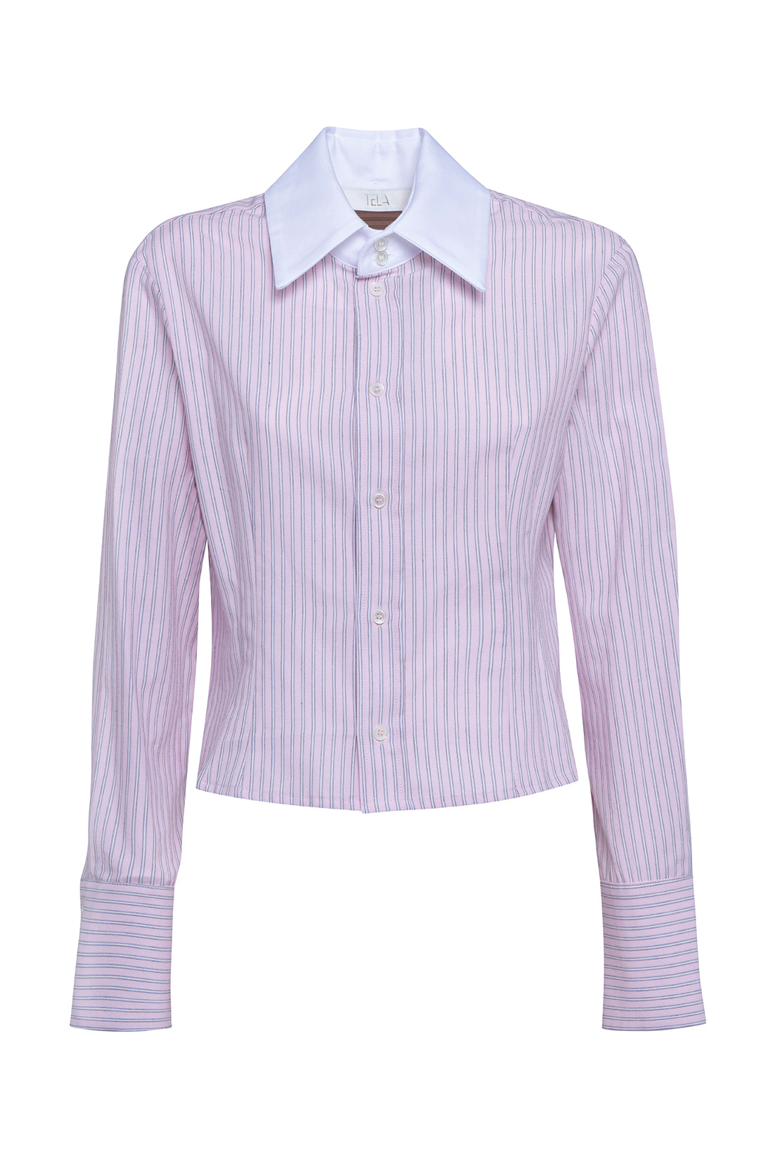 Pink Long-Sleeved Striped Shirt