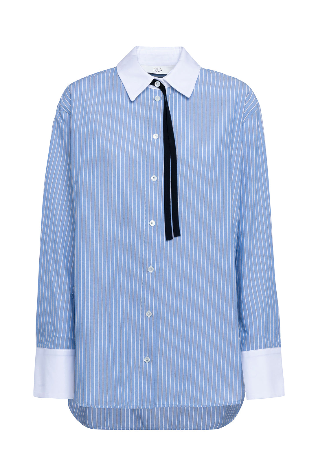 Mini Tie Contrast Oxford Shirt