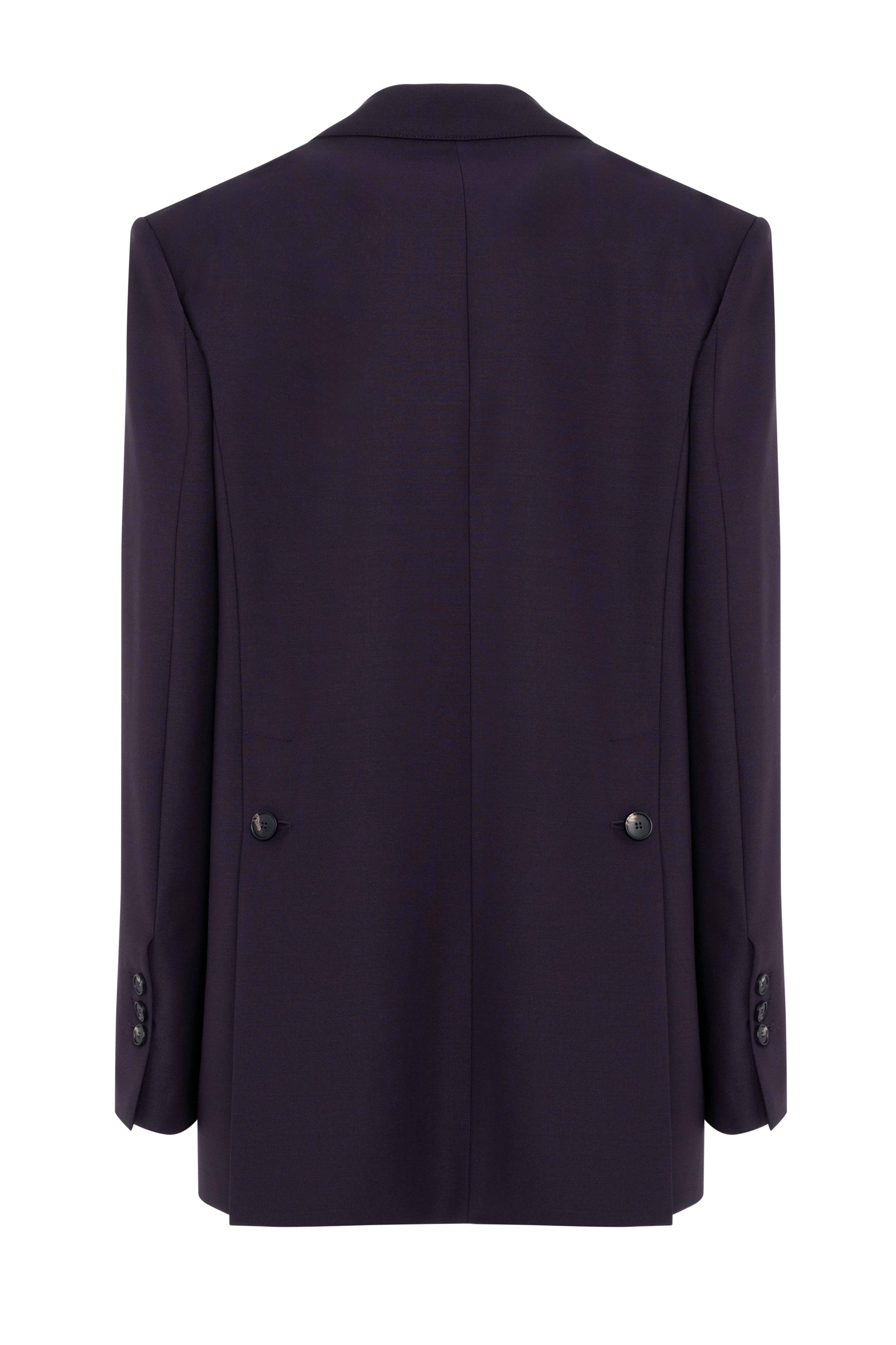 Blazer sartoriale monopetto viola scuro in lana tecnica