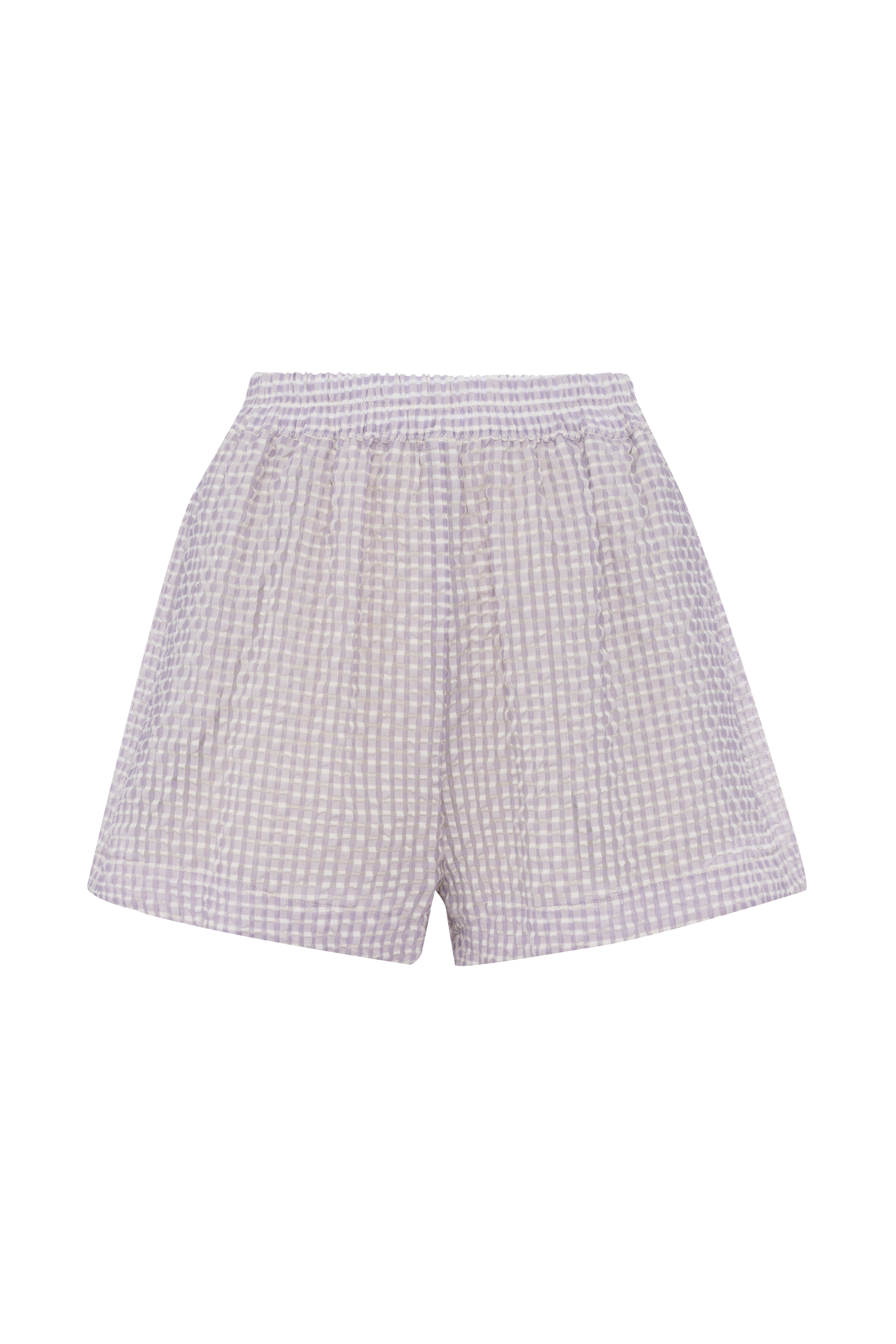 Lilac And White Check Shorts