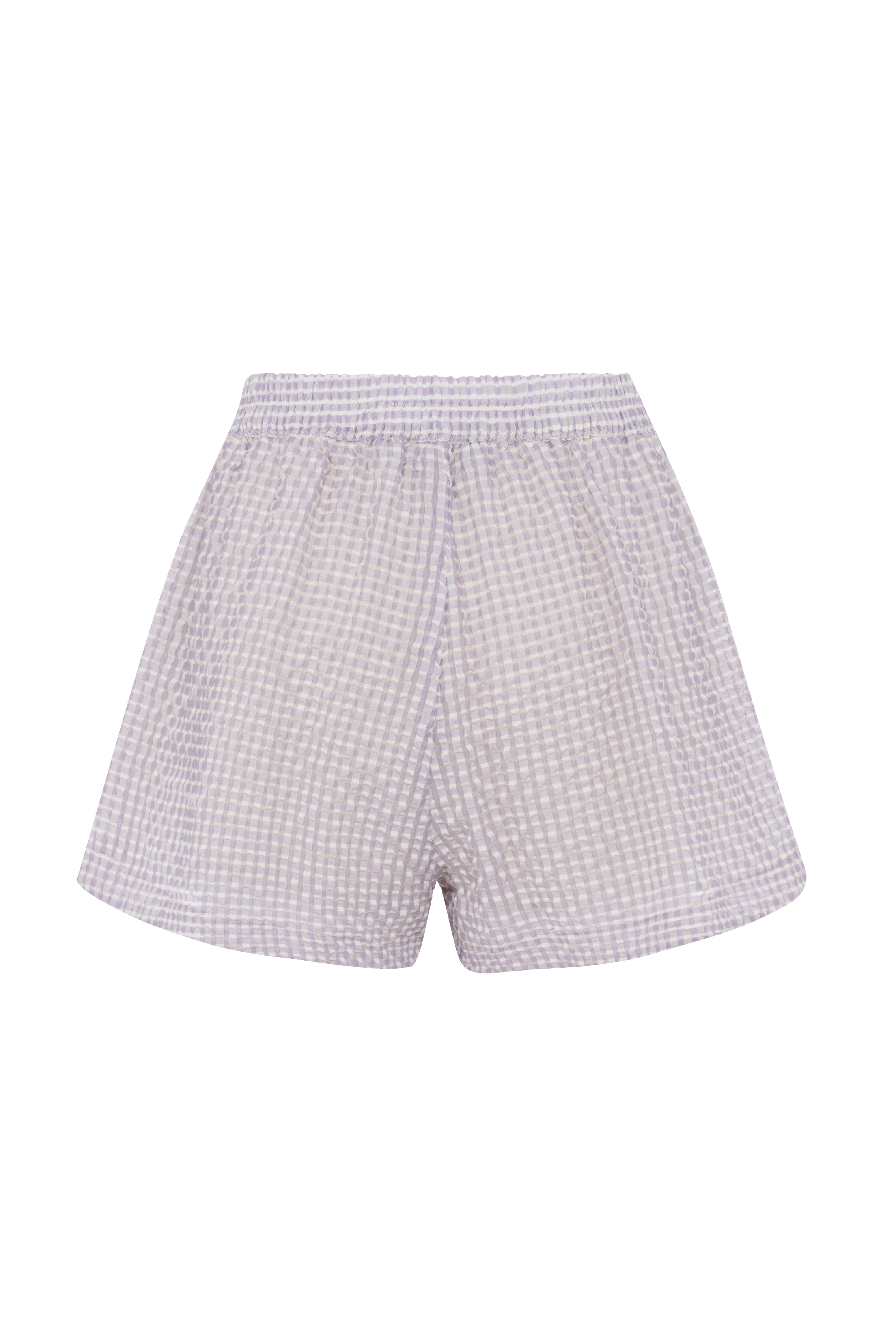 Lilac And White Check Shorts