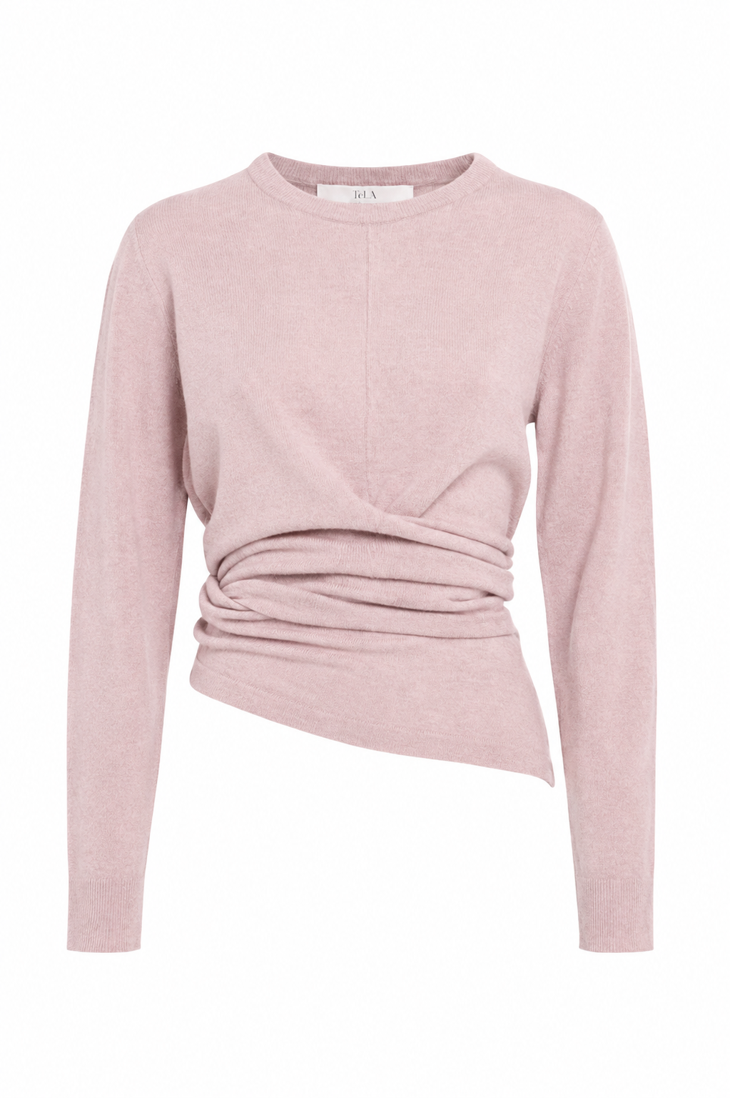 Long-Sleeve Crossover-Front Top With Back Closure In Pink