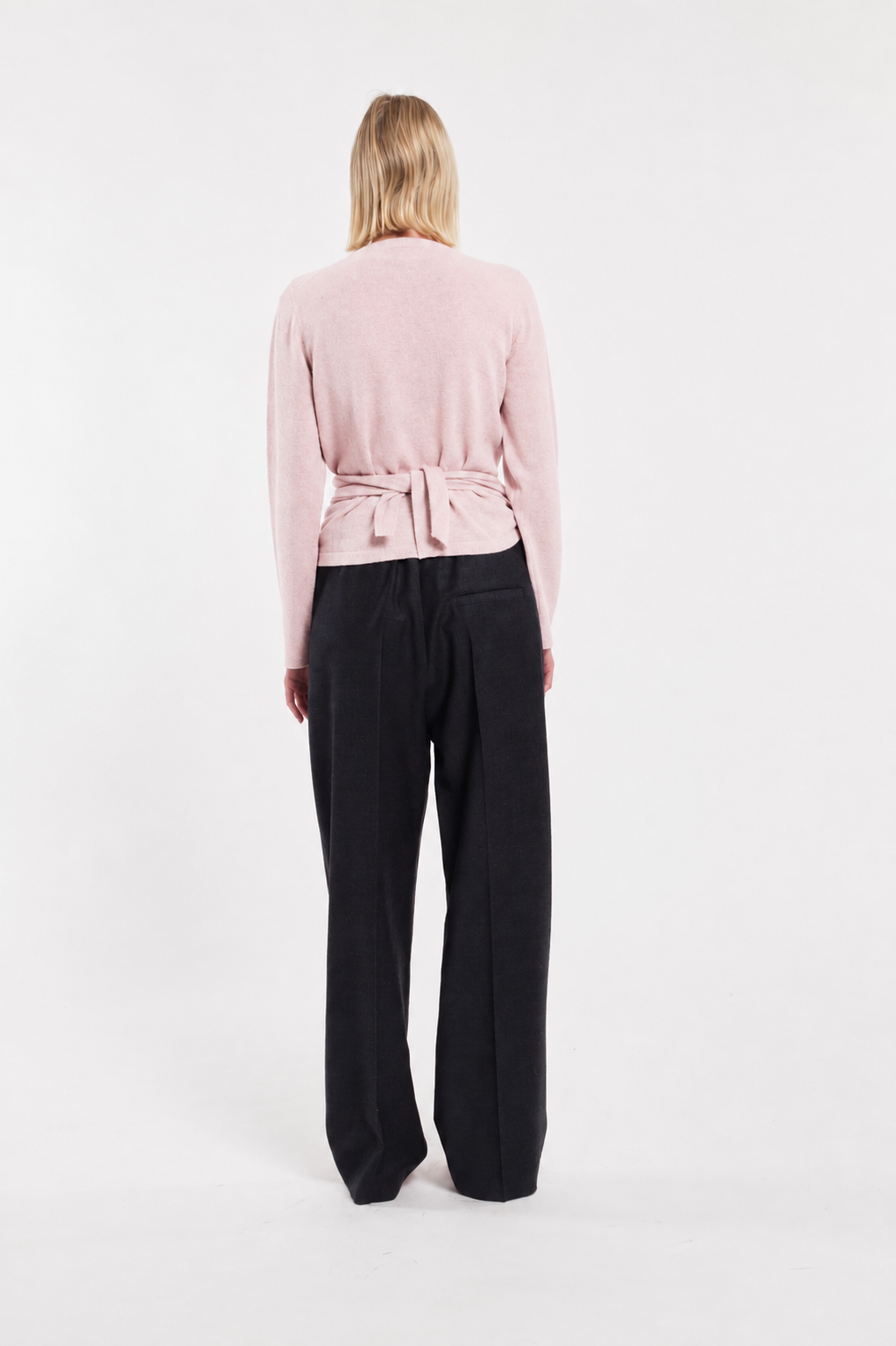 Long-Sleeve Crossover-Front Top With Back Closure In Pink
