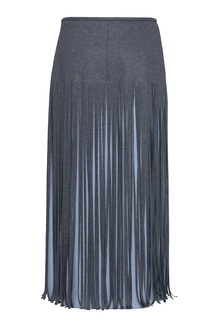 Pink Layered Raw Edge Skirt