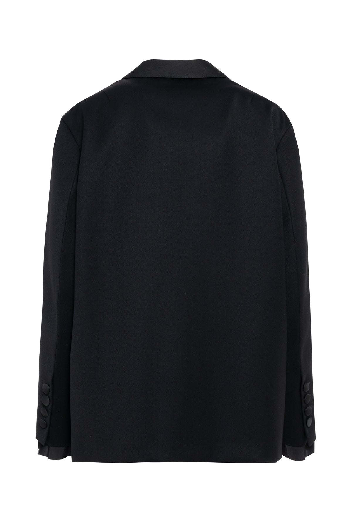 Black Single-Breasted Blazer With Double Underlayer Detail