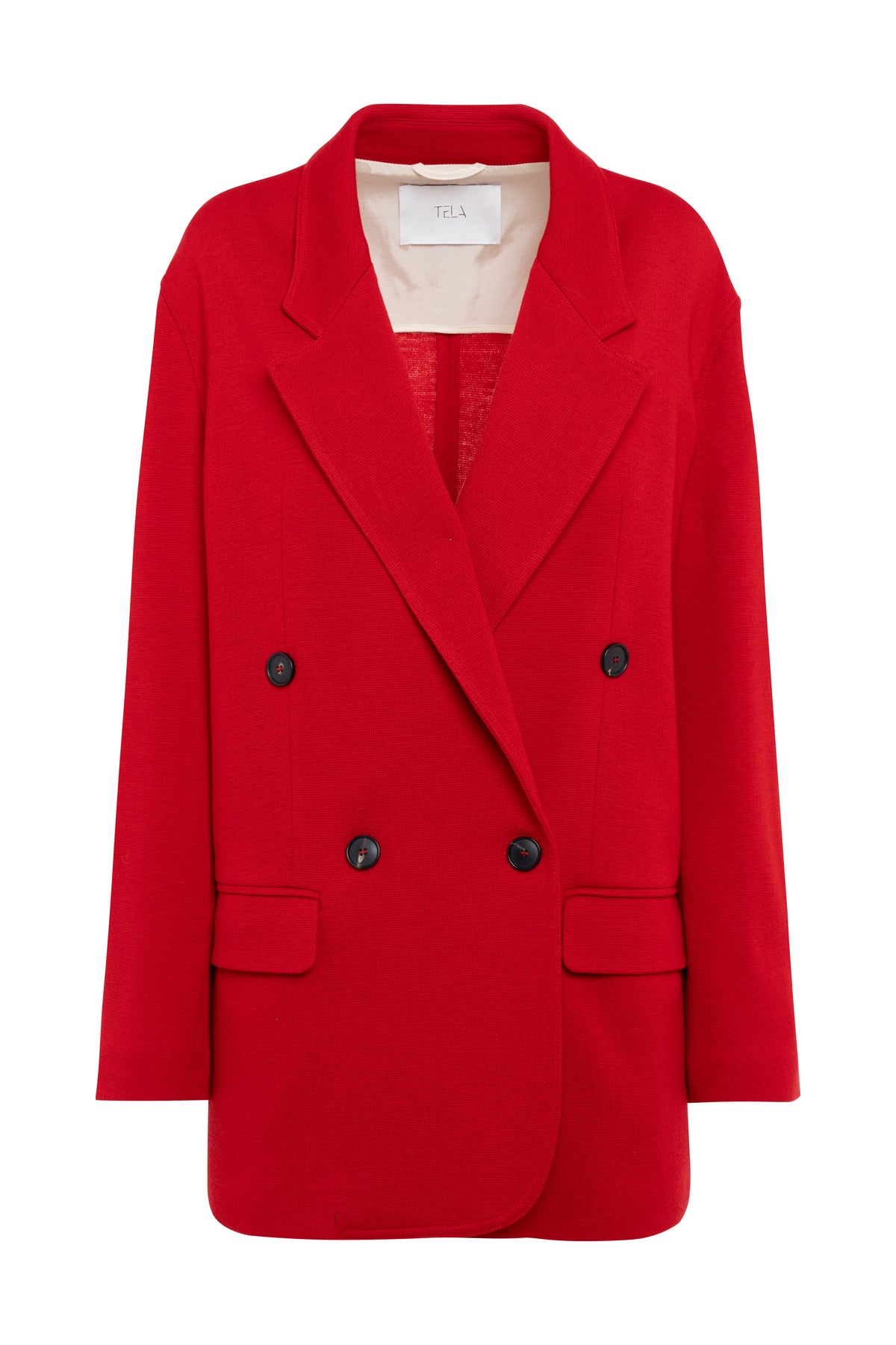 Double-Breasted Oversized Blazer In Bright Red