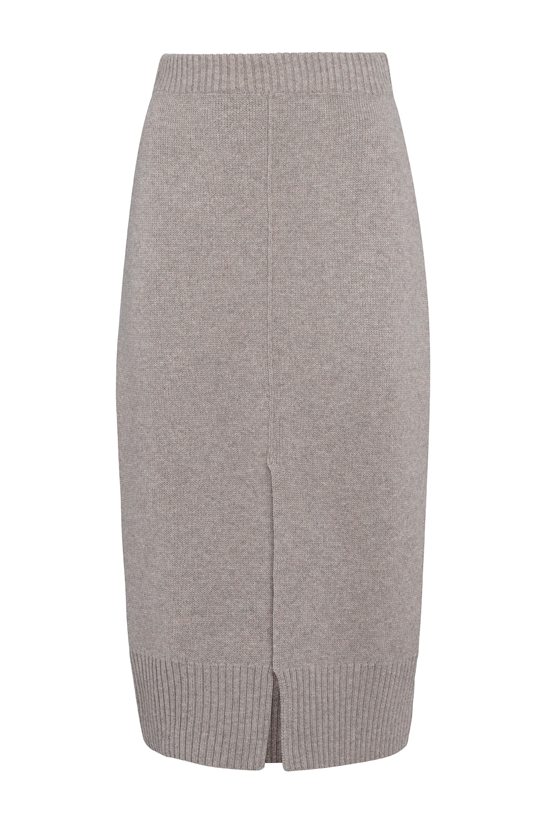 Midi Skirt In Carded Wool With Front Slit