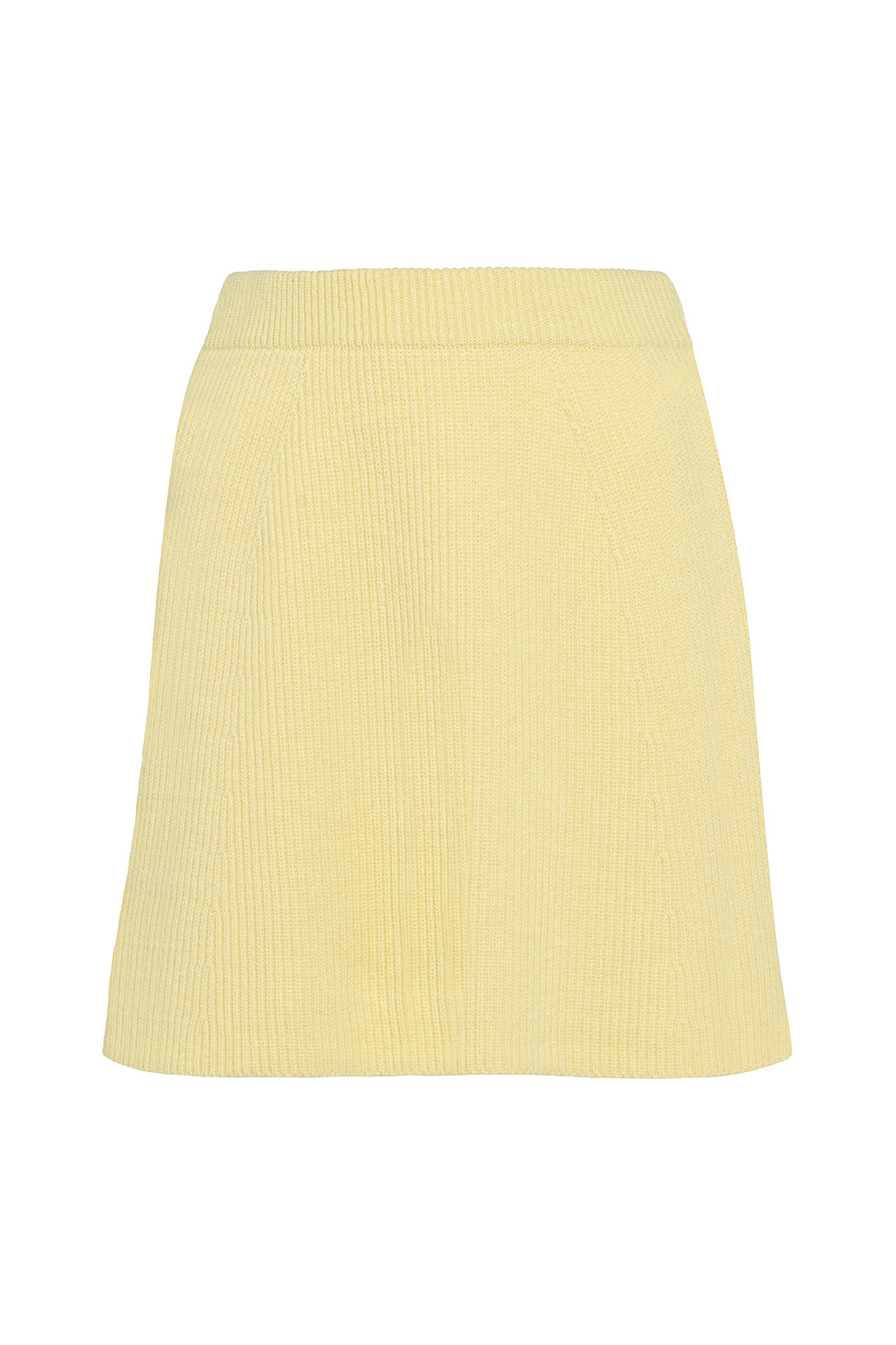 Yellow Merino Wool Mini Skirt