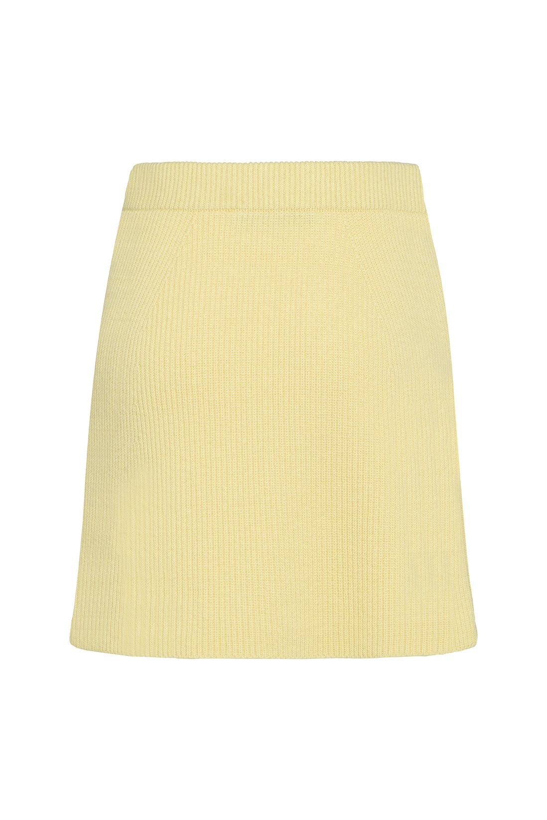 Yellow Merino Wool Mini Skirt
