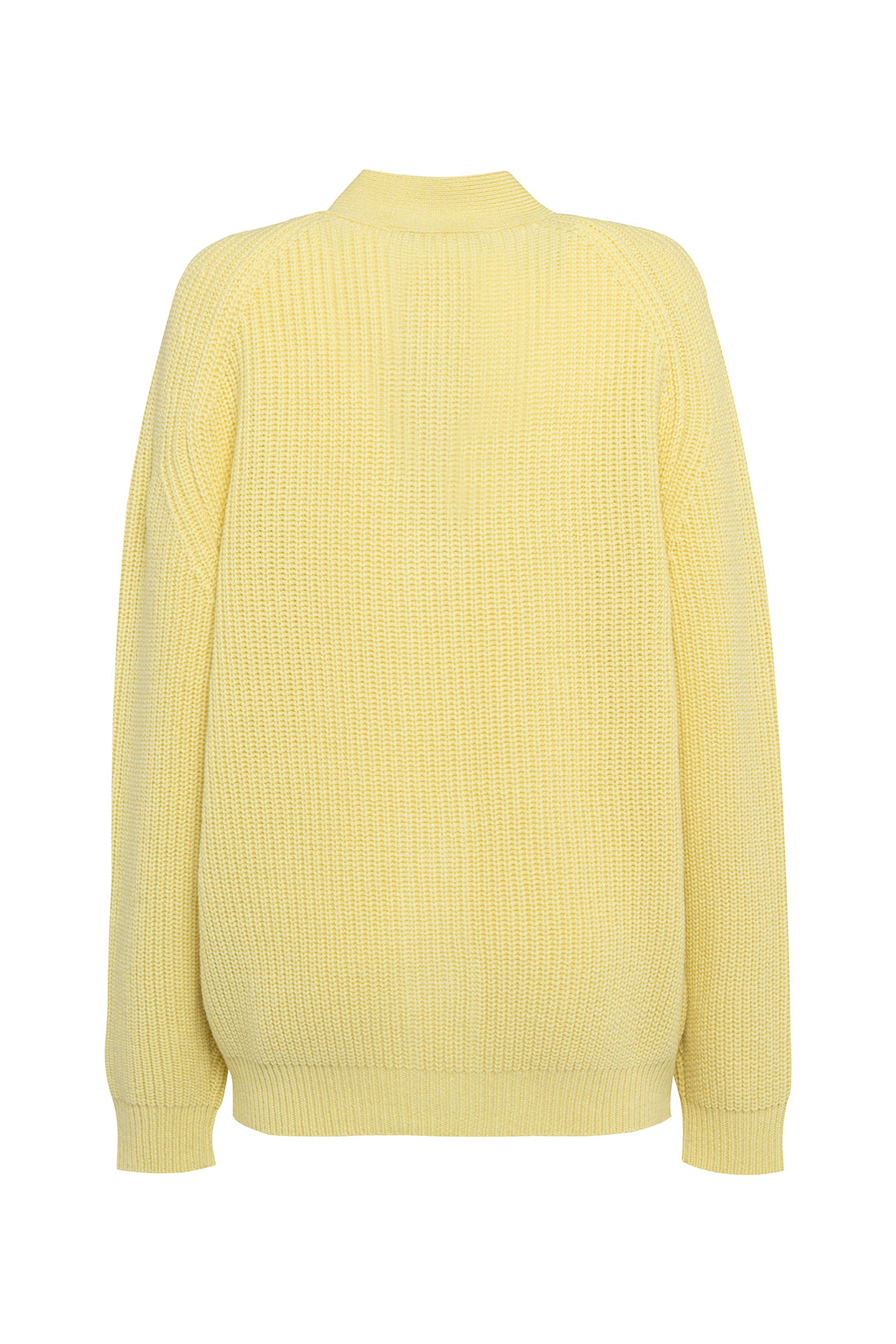 Yellow Merino Wool Cardigan With Contrasting Buttons