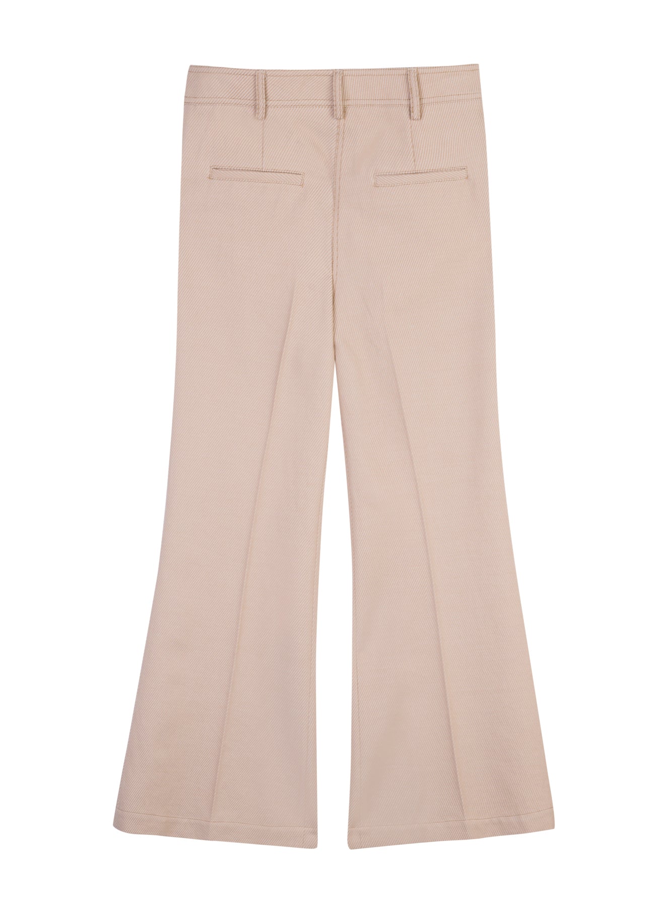 Beige Wool-Cotton Cavalry Twill Trousers
