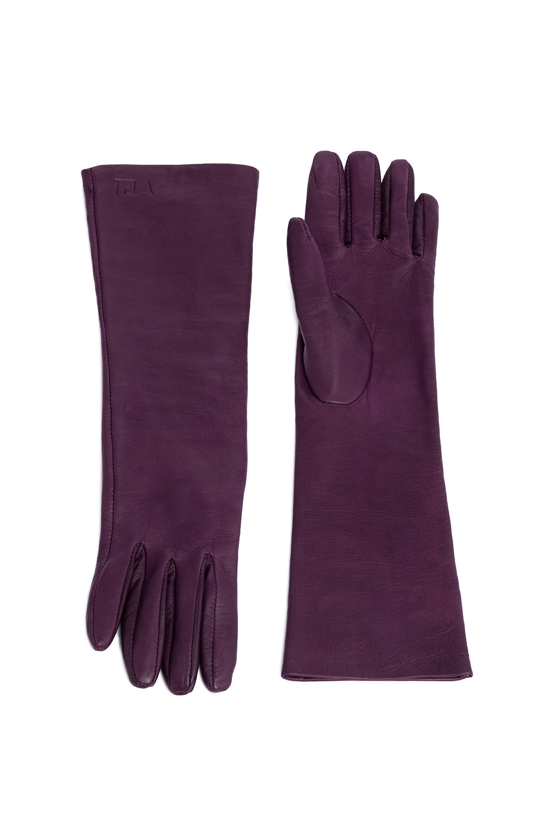 Guanti in vera pelle viola