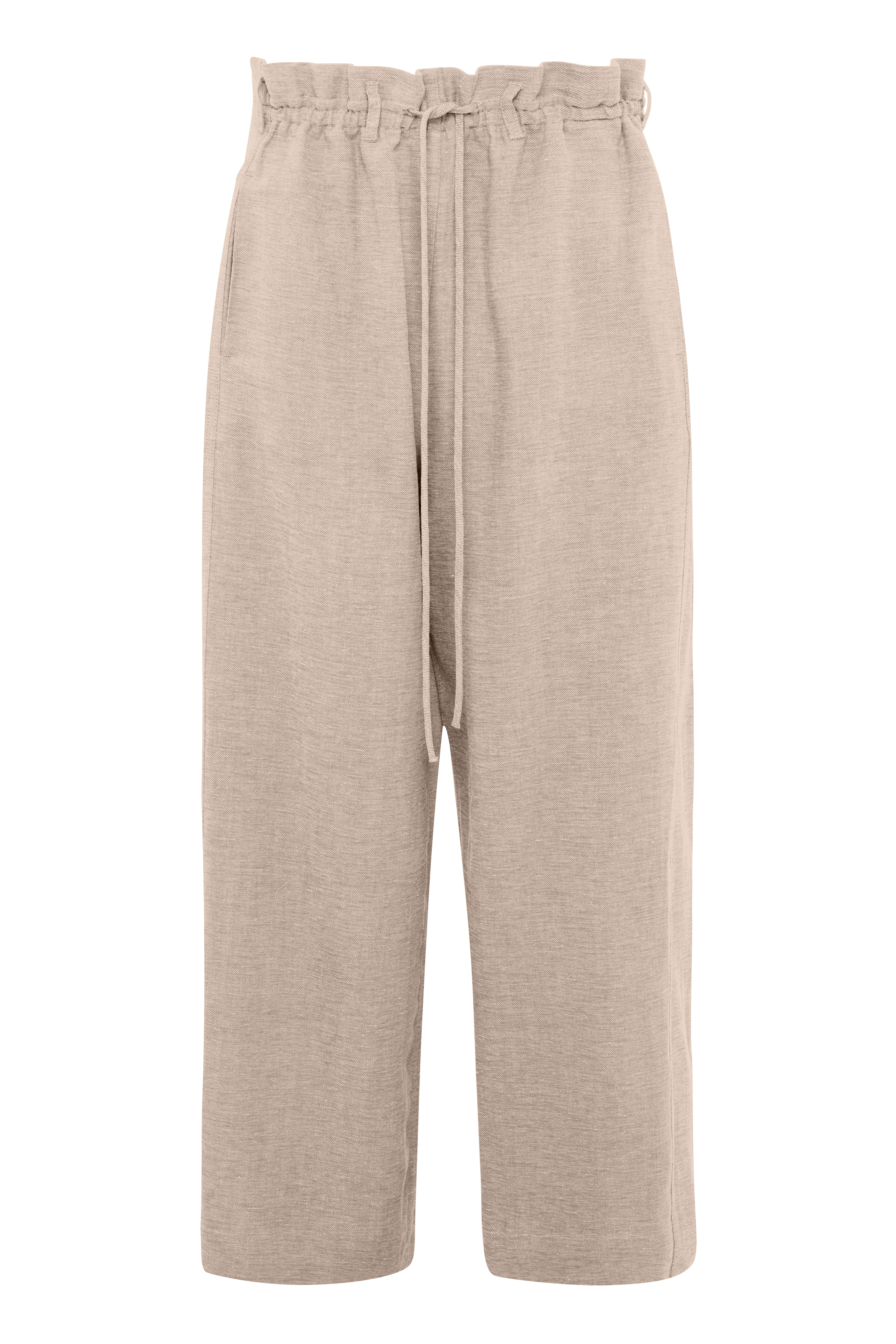 Elegant Straight Leg Linen Trousers In Beige Color