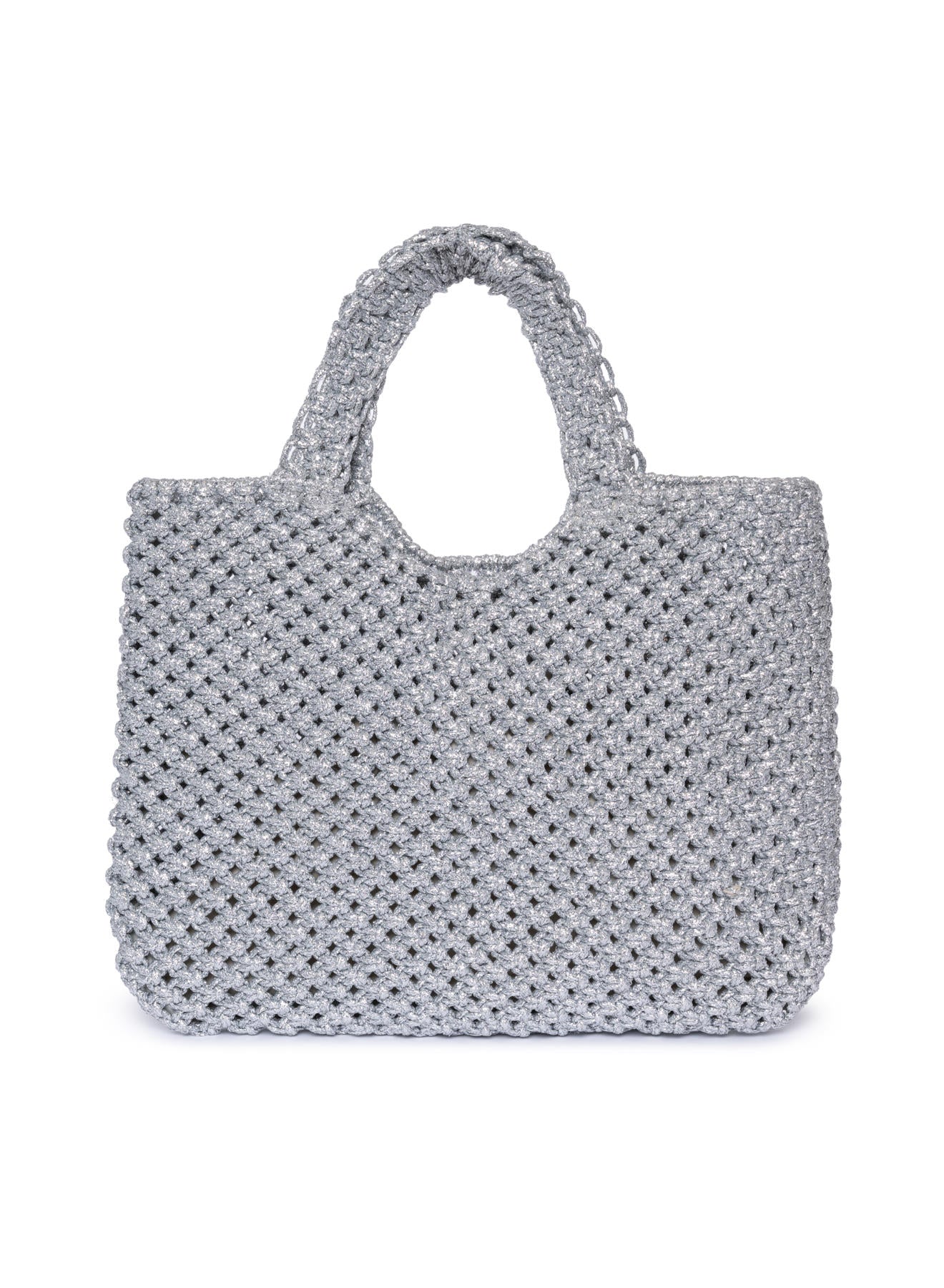 Silver Sparkling Lurex Mesh Handbag