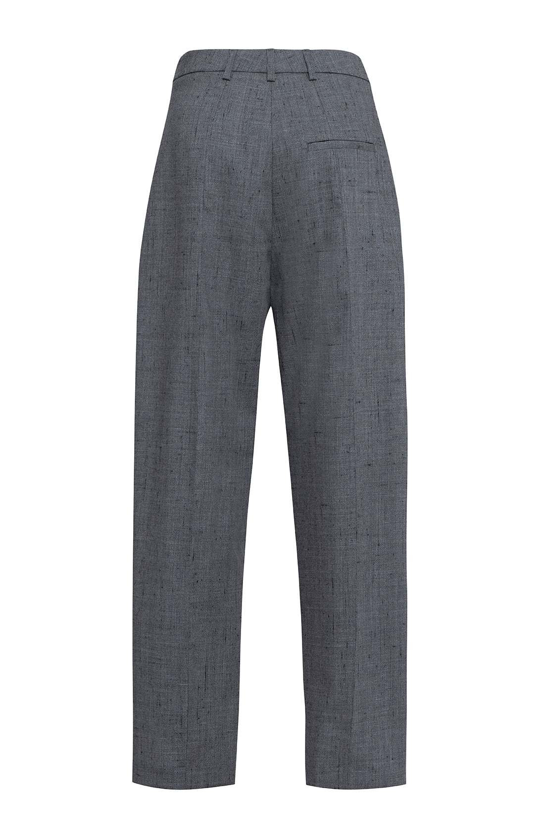 Grey Straight-Leg Trousers In Lamed Wool