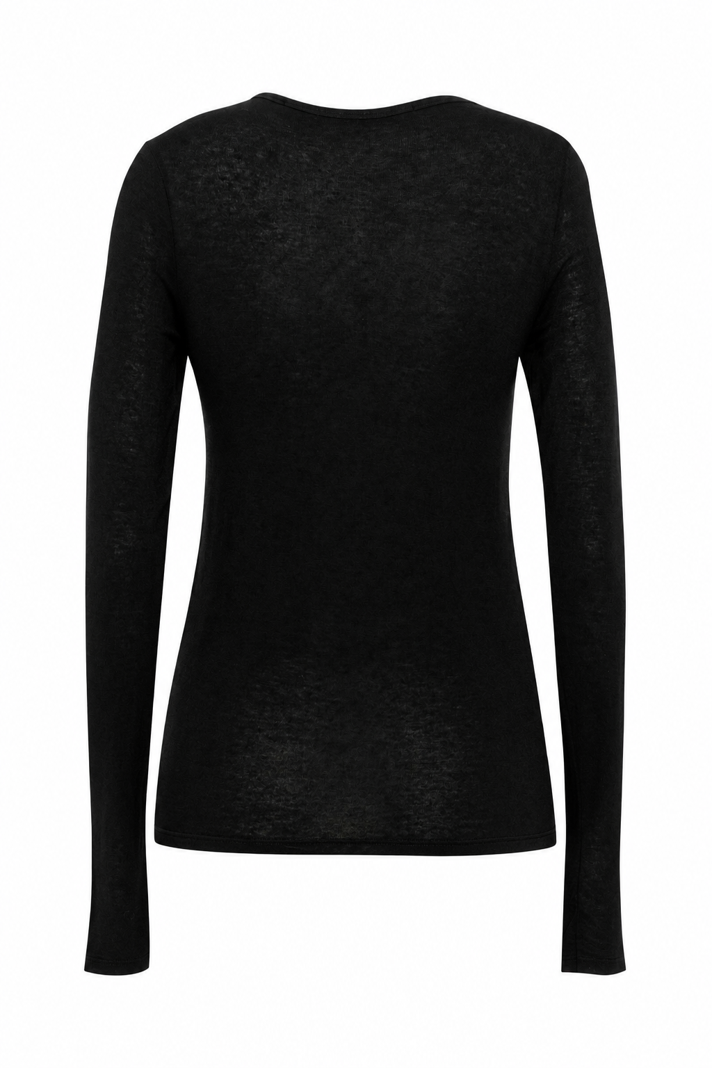 Maglia nera a maniche lunghe in jersey di lana