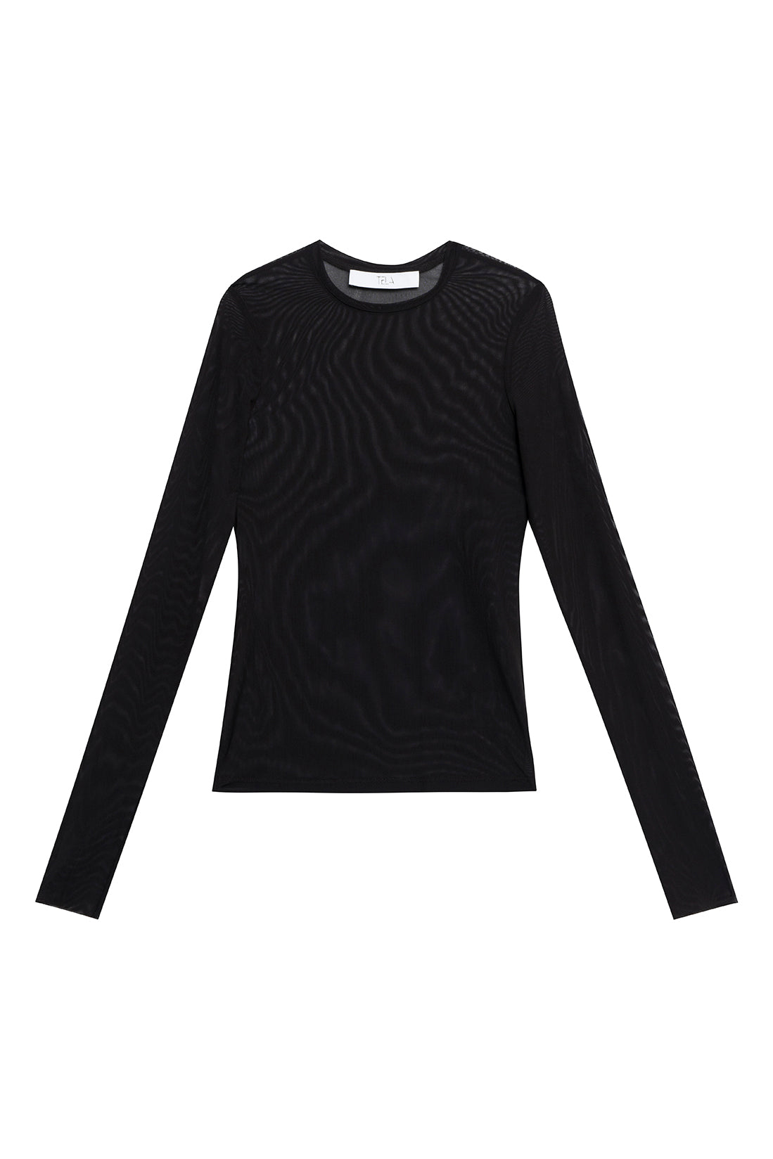 Black Long-Sleeved Tulle Top