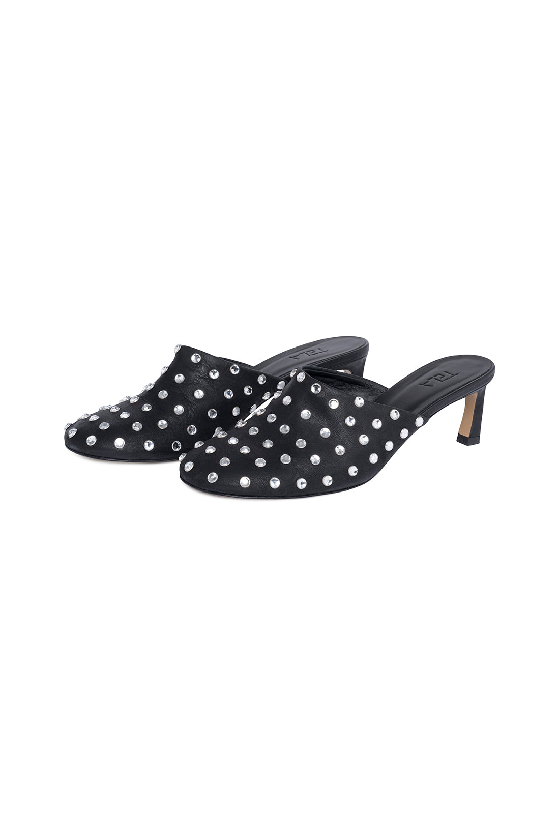 Studded Black Mule Heels