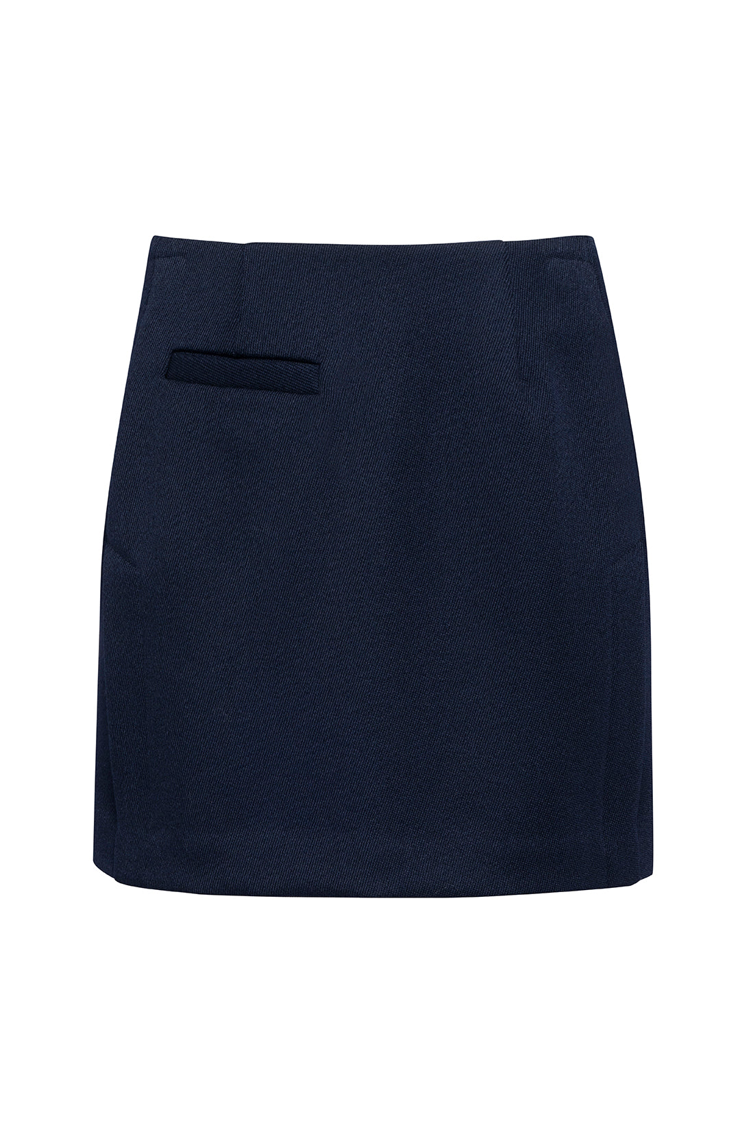 Wool Mini Skirt In Deep Navy