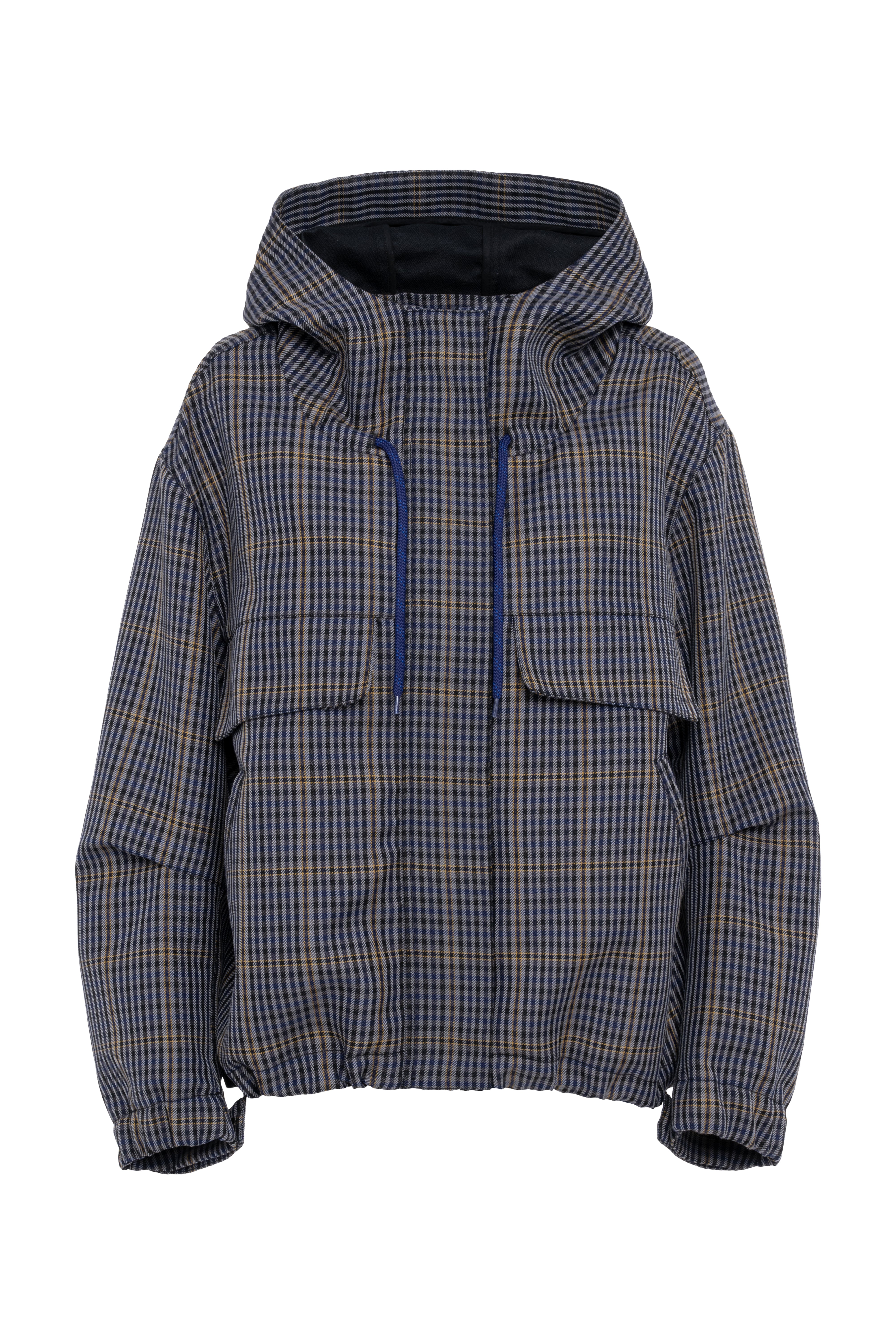 Checked Hooded Jacket With Relaxed Fit