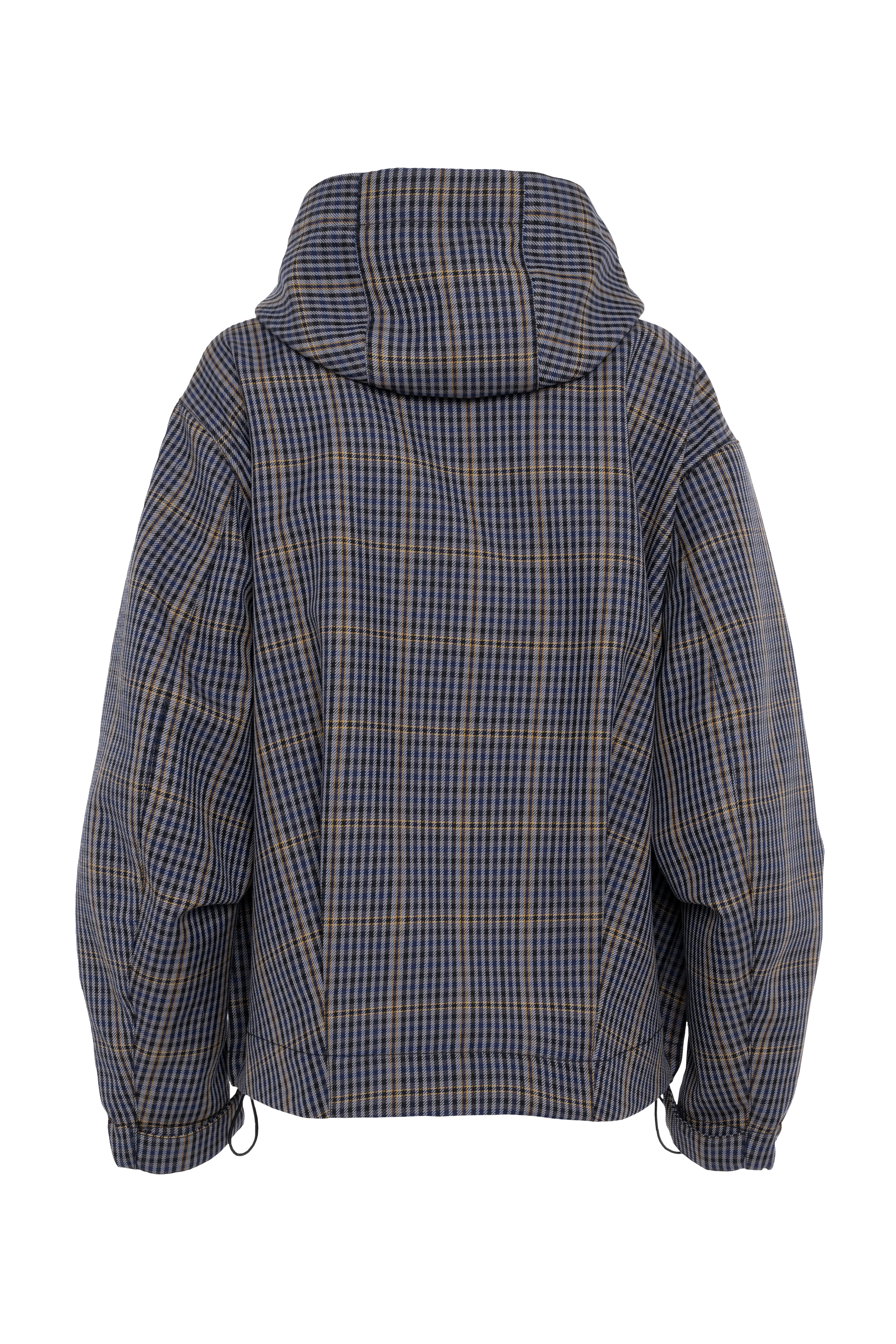 Giacca a quadri oversize con cappuccio