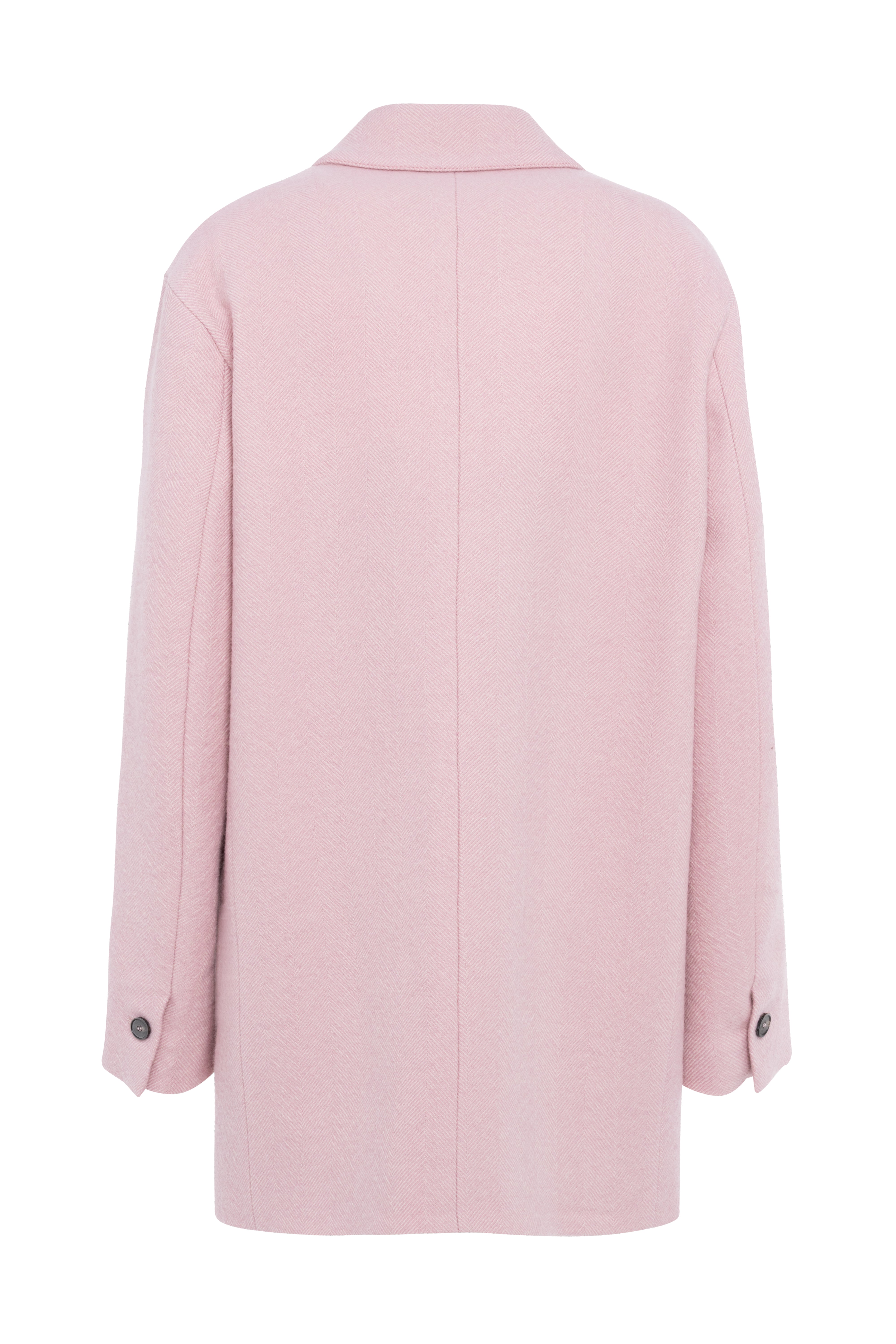 Oversized Double-Breasted Blazer In Powder Pink Wool Cloth