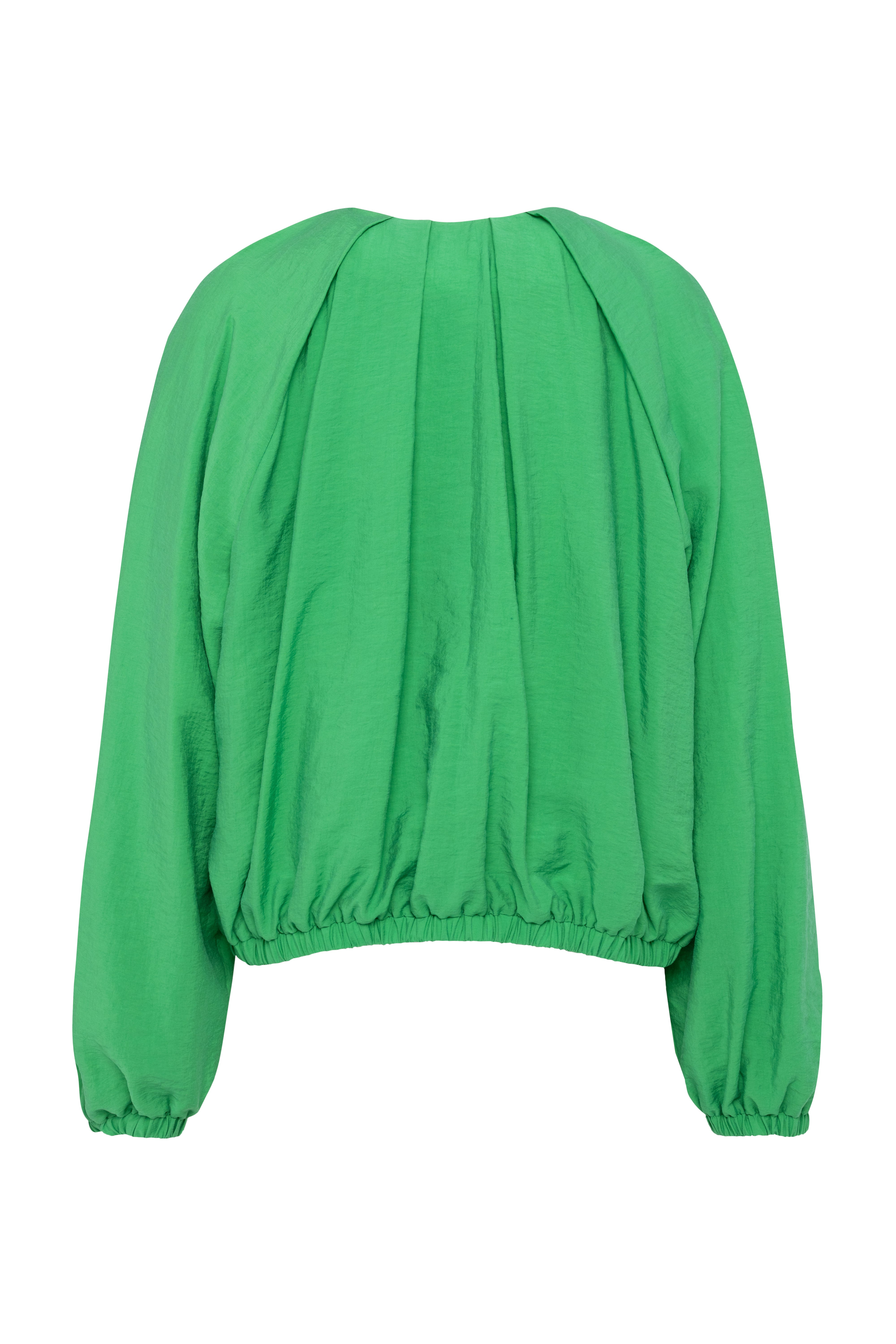 Green Bomber Jacket In Lightweight Tencel With Zip Closure