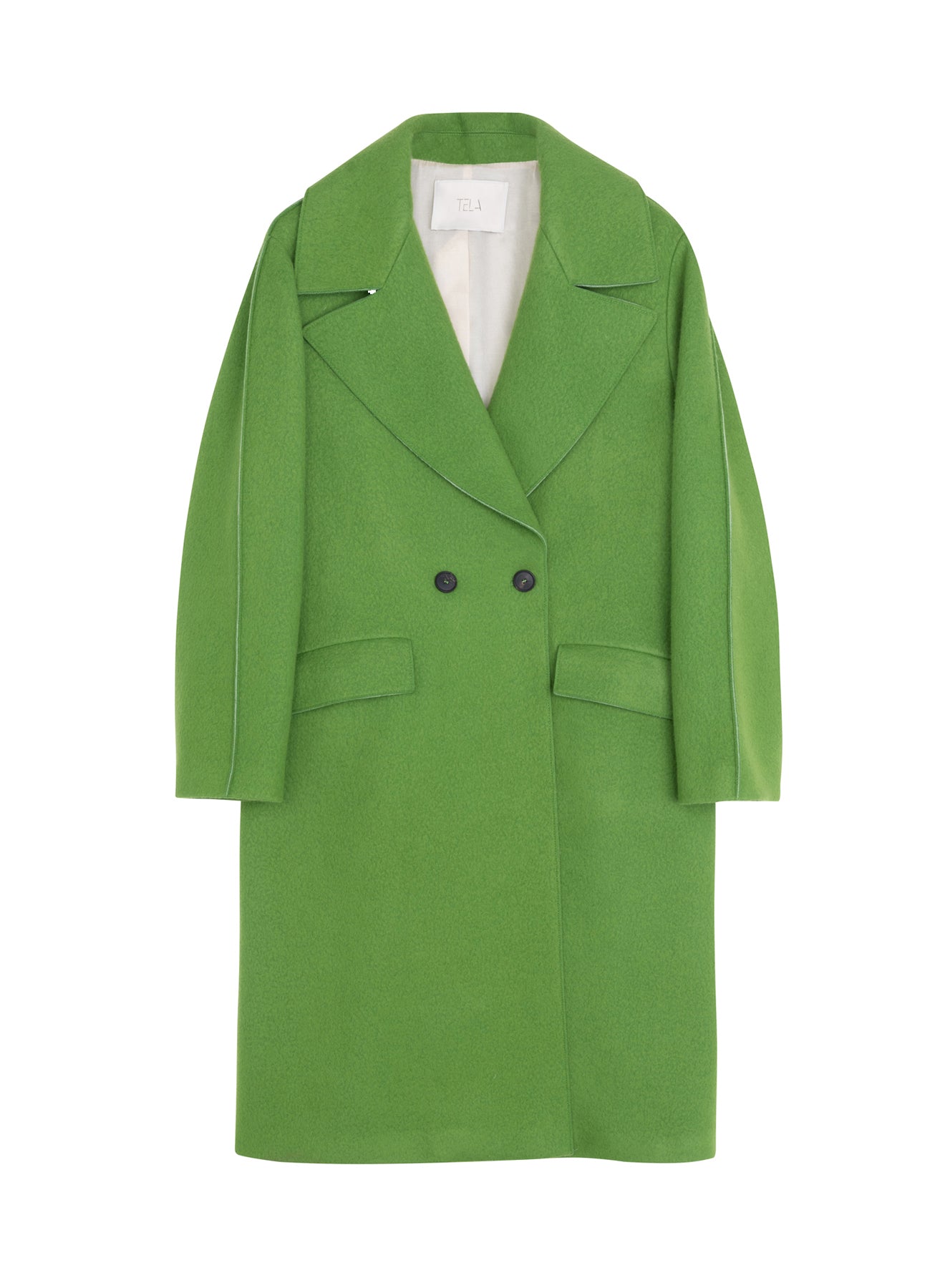 Green Double-Breasted Long Coat