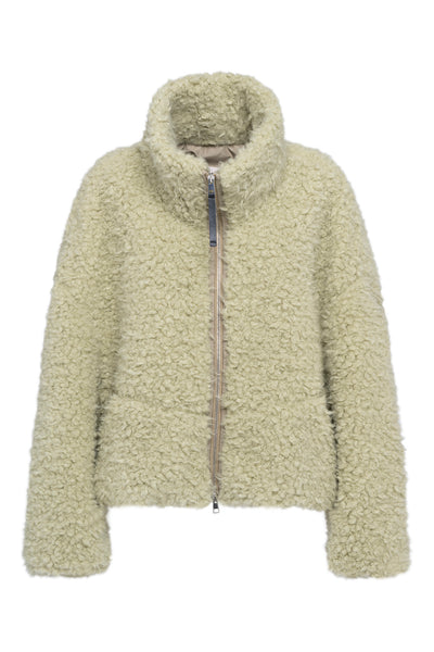 Light Green Zip-Up Teddy Jacket